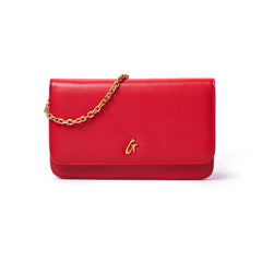 RED STANDARD WALLET ON CHAIN-GOLD