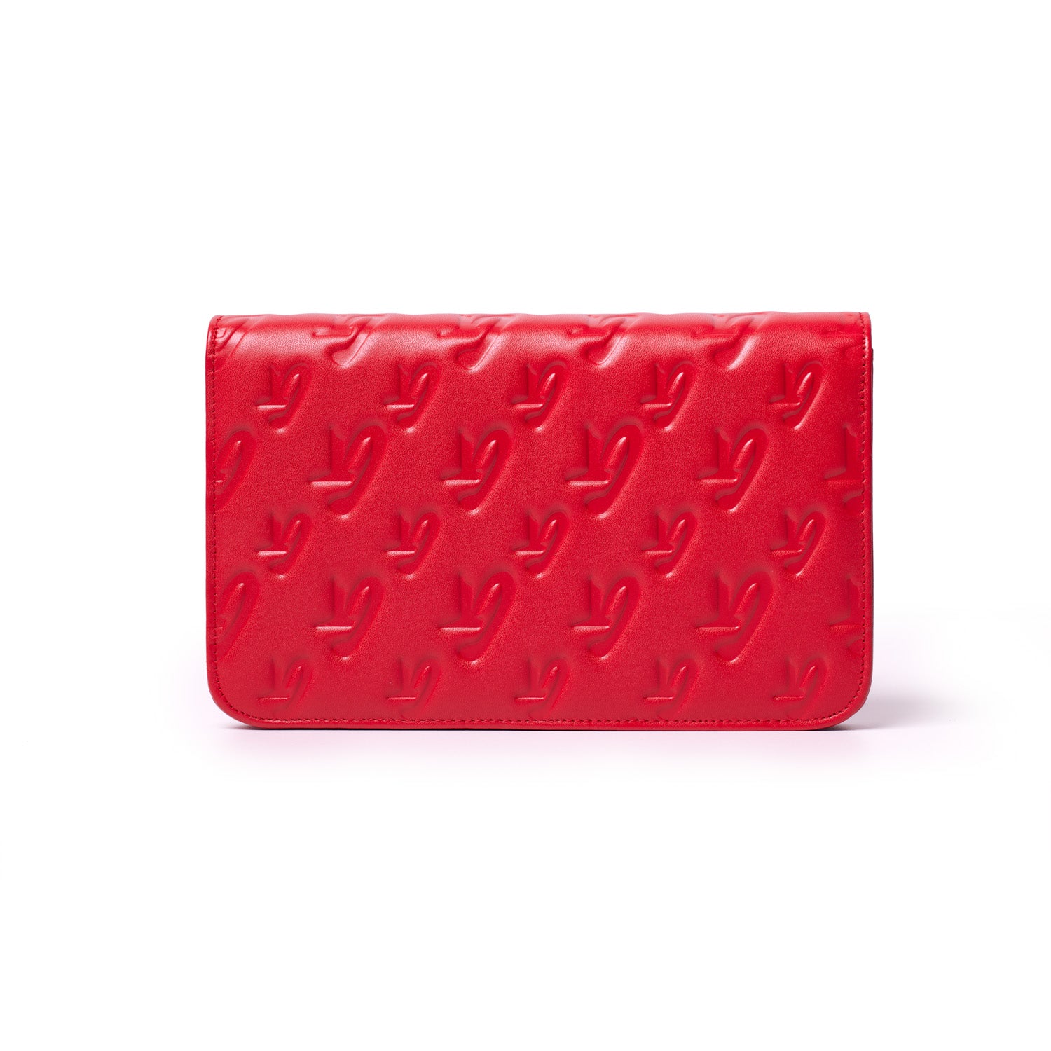 RED MONOGRAM WALLET ON CHAIN-GOLD