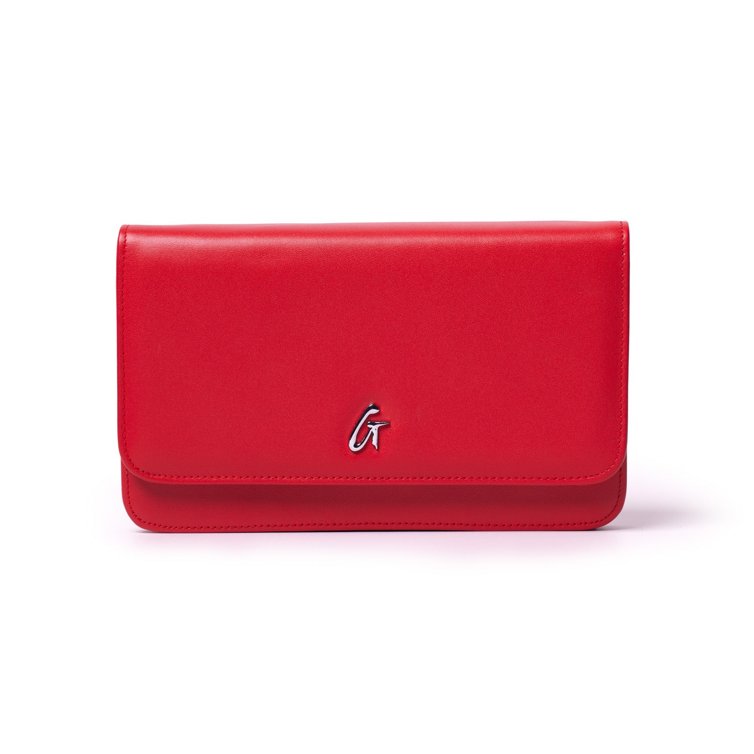 RED STANDARD WALLET ON CHAIN-SILVER