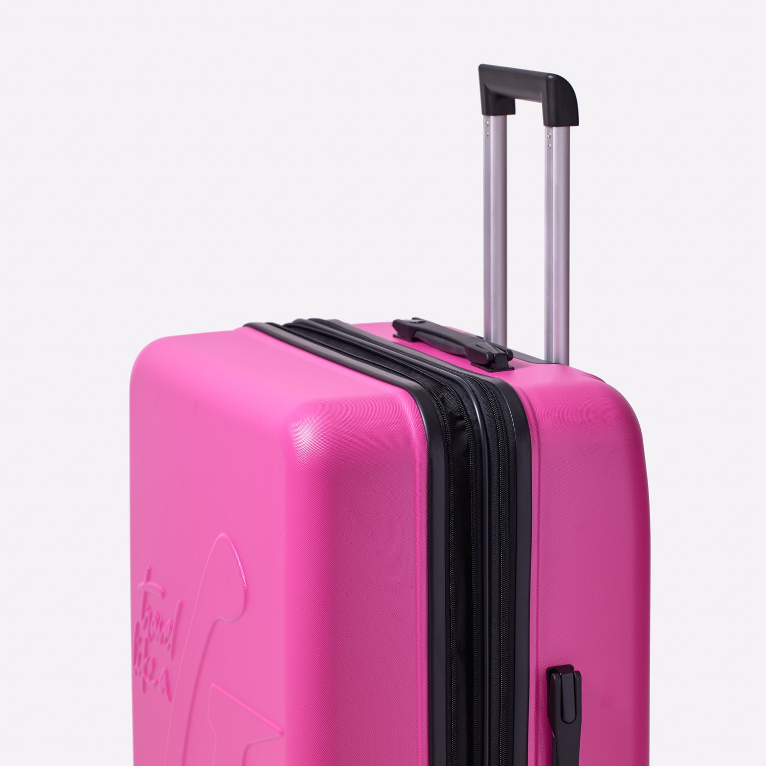 LARGE CHECKED LUGGAGE HOT PINK