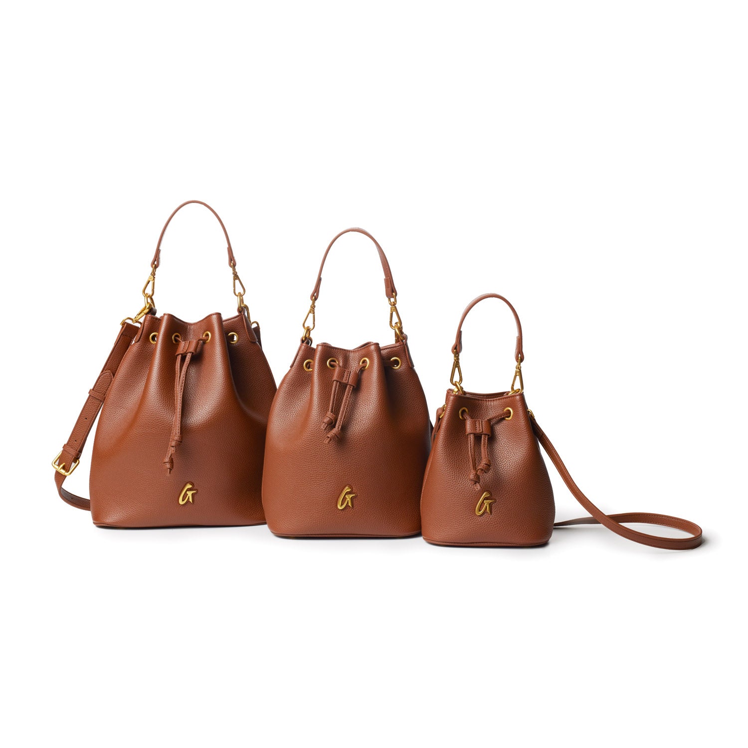 LARGE PEBBLE BUCKET BAG - BROWN