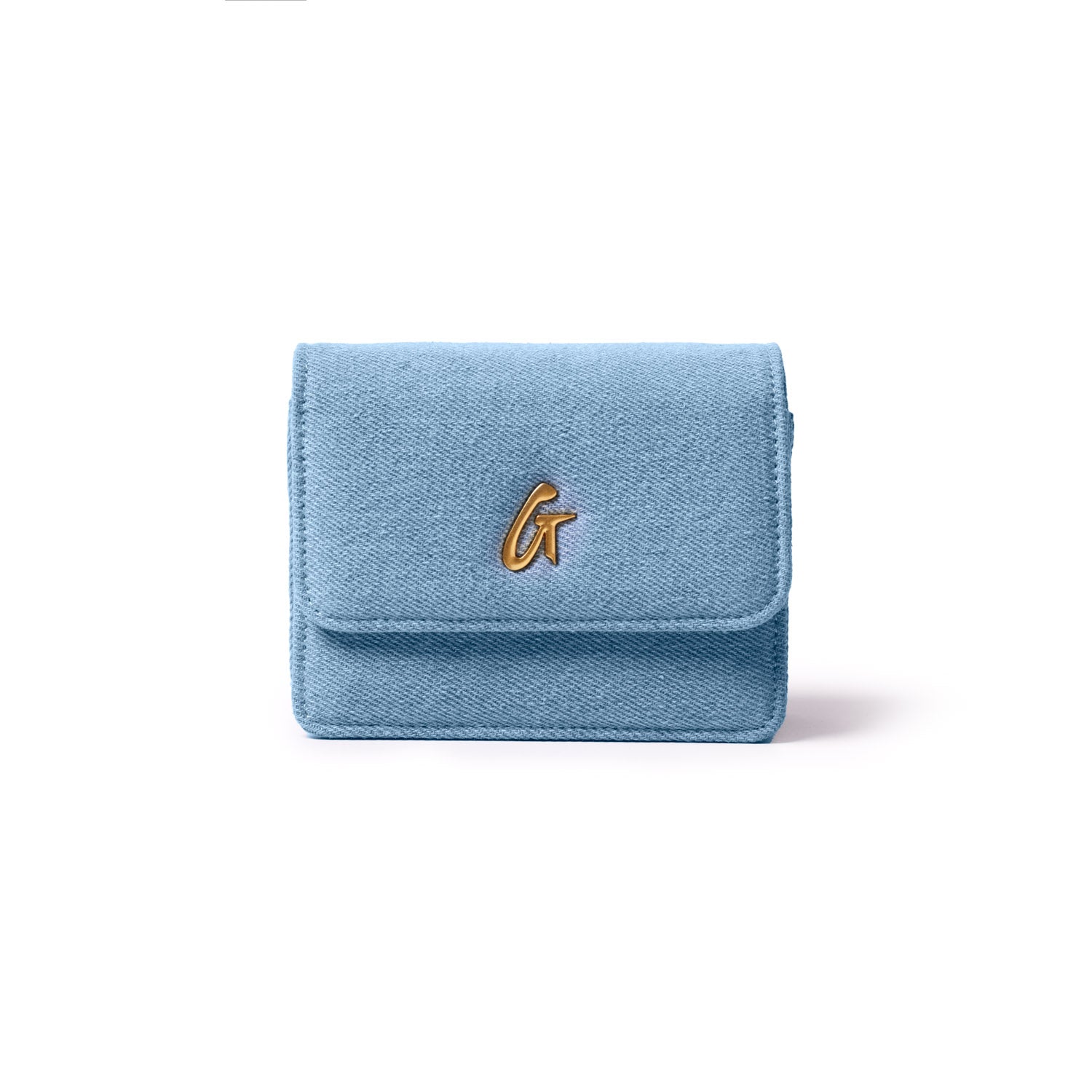 DENIM MINI WALLET ON CHAIN-GOLD