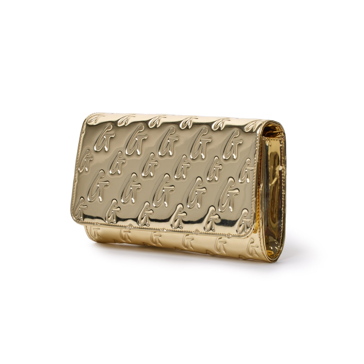 METALLIC MONOGRAM TRAVEL WALLET - METALLIC GOLD