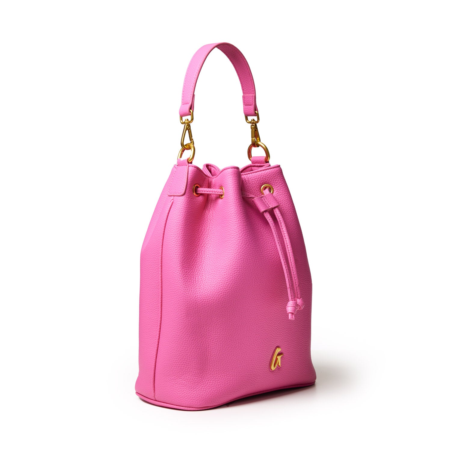 LARGE PEBBLE BUCKET BAG - HOT PINK