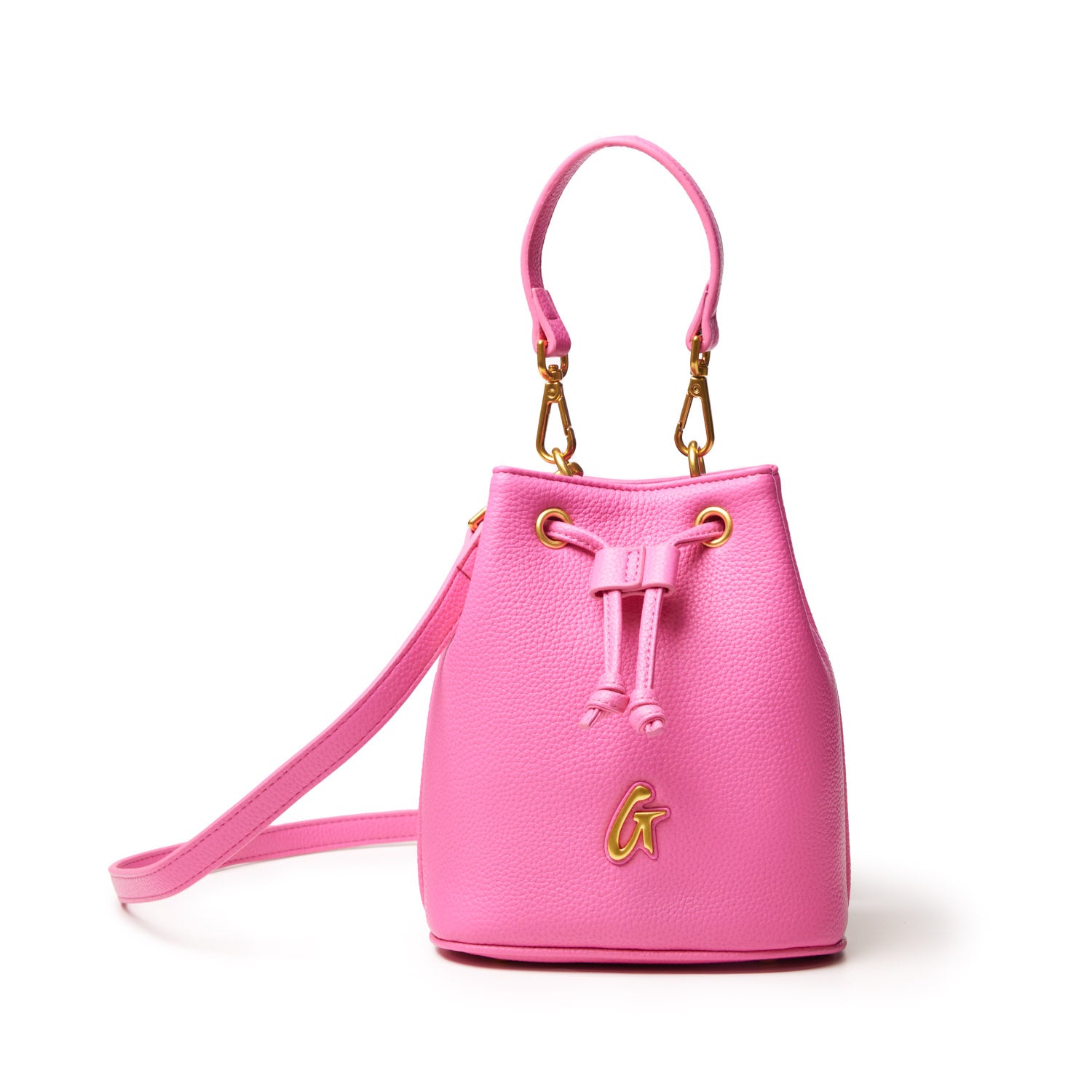 PEBBLE MINI BUCKET BAG HOT PINK