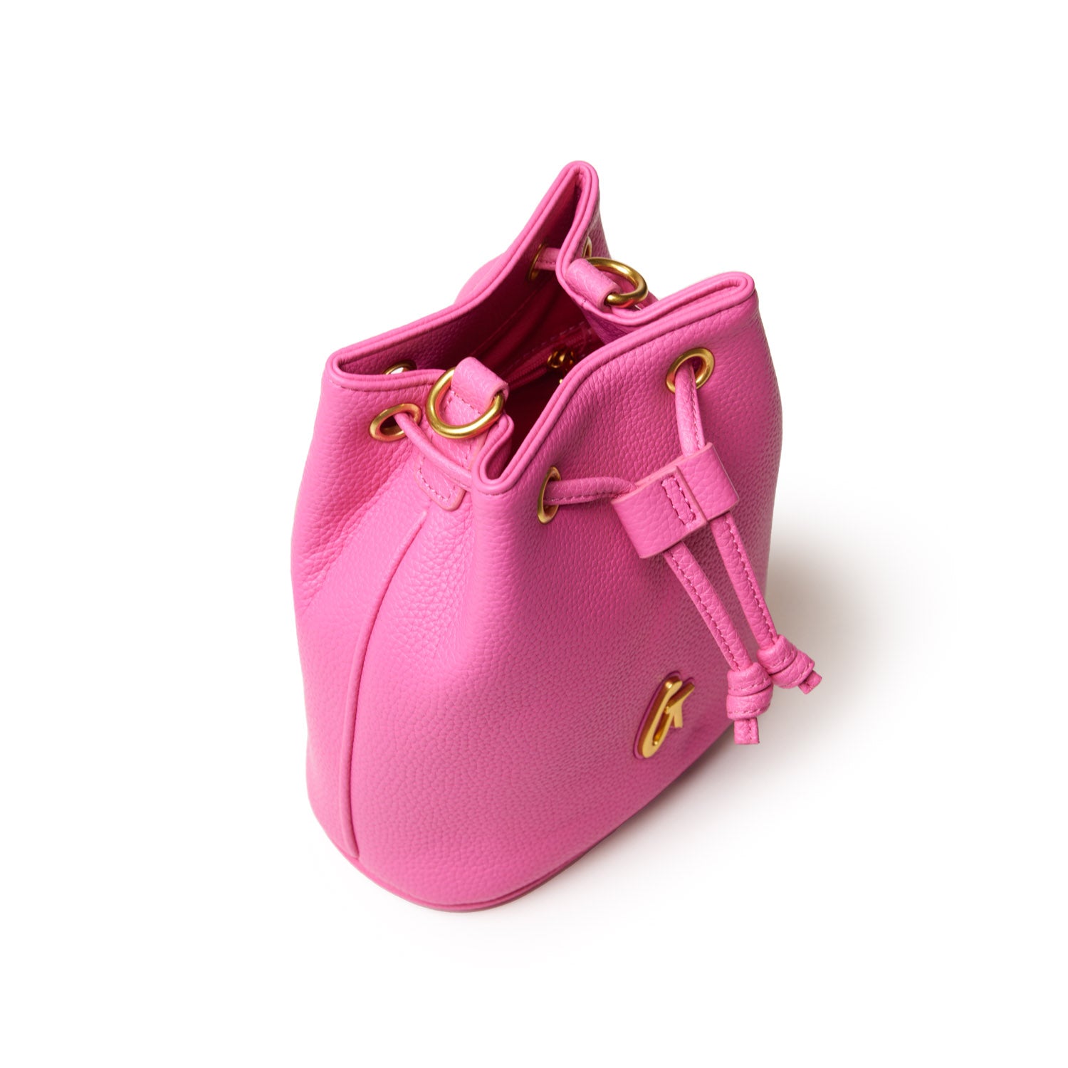 PEBBLE MINI BUCKET BAG HOT PINK