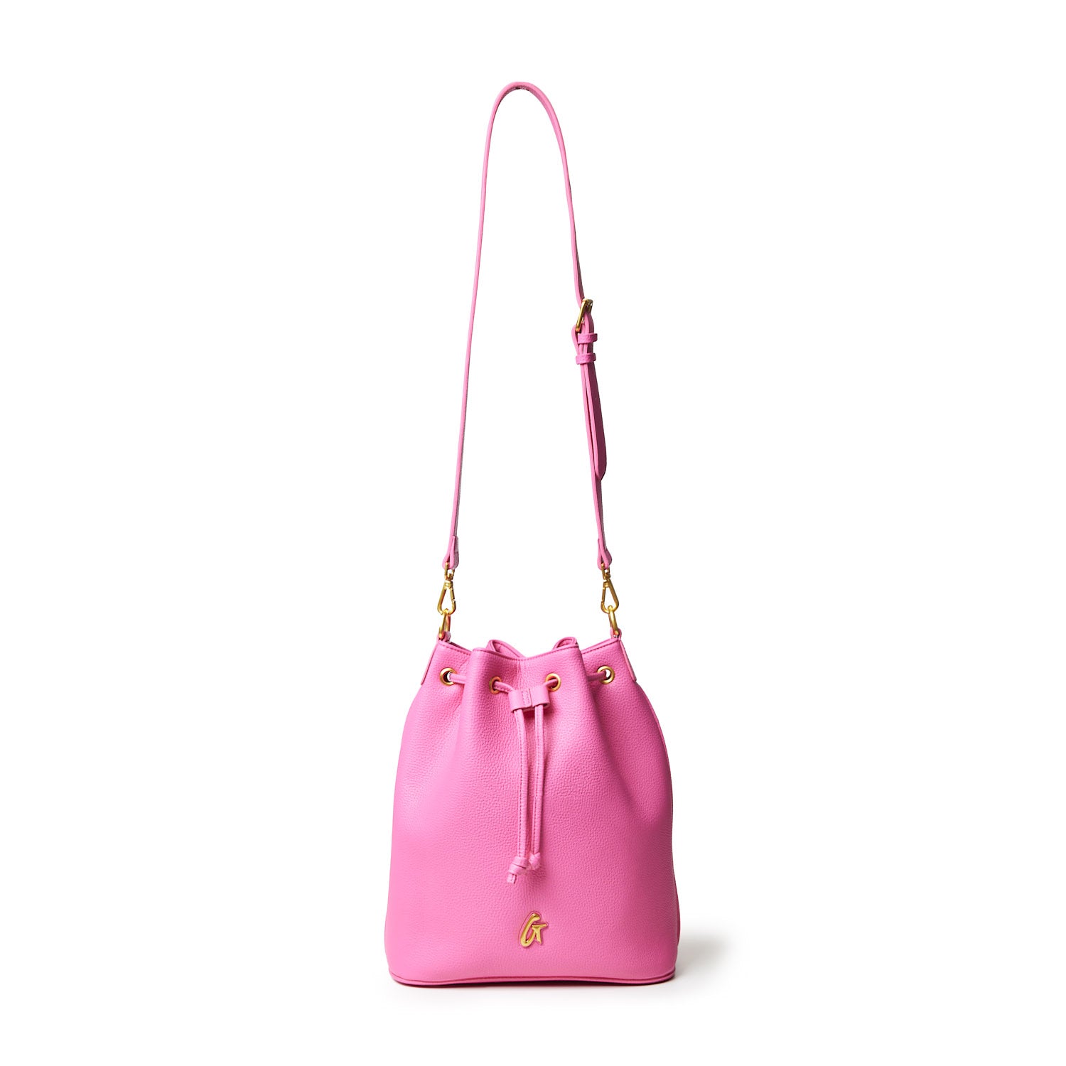 LARGE PEBBLE BUCKET BAG - HOT PINK