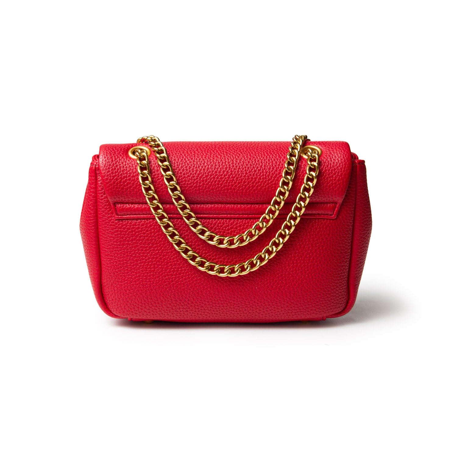 MINI PEBBLE FLAP BAG - RED