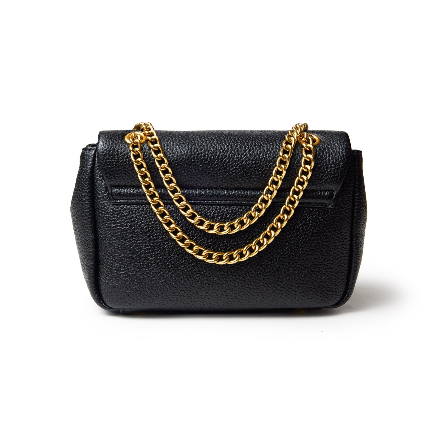 MINI PEBBLE FLAP BAG - BLACK