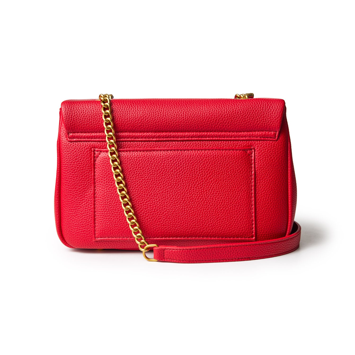 MEDIUM PEBBLE FLAP BAG - RED