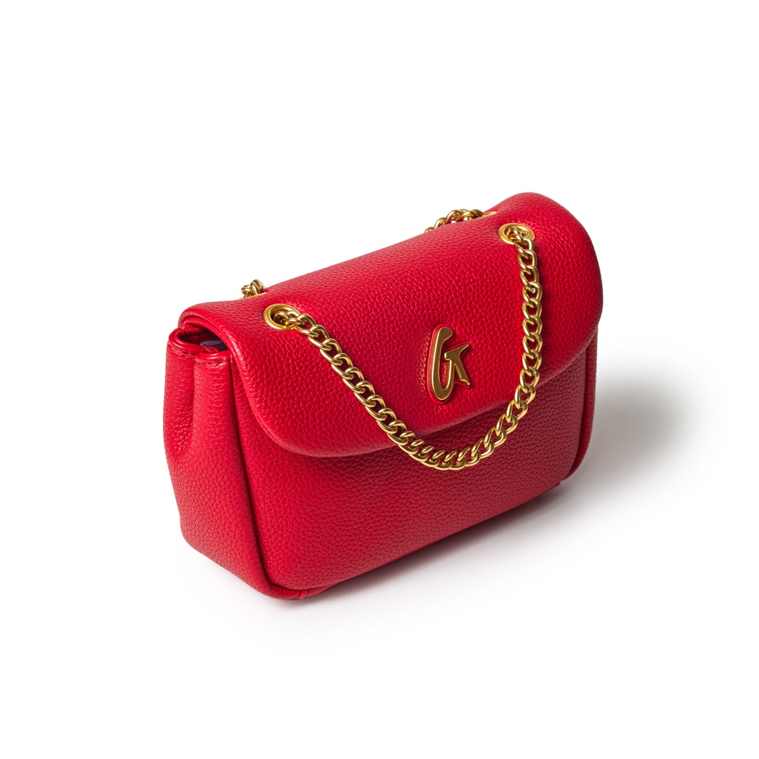 MINI PEBBLE FLAP BAG - RED