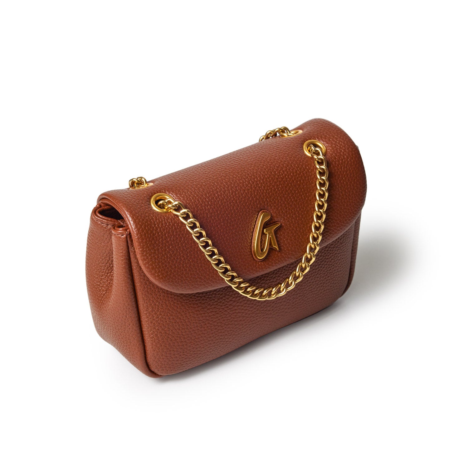 MINI PEBBLE FLAP BAG - BROWN