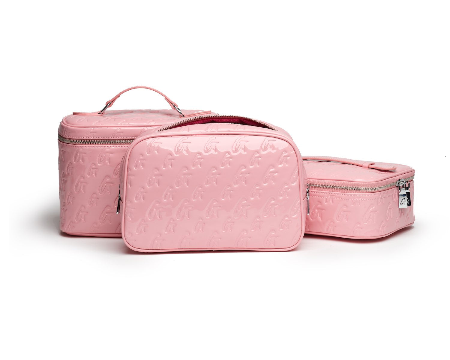 SMALL MONOGRAM TOILETRY BAG - MIRROR PINK