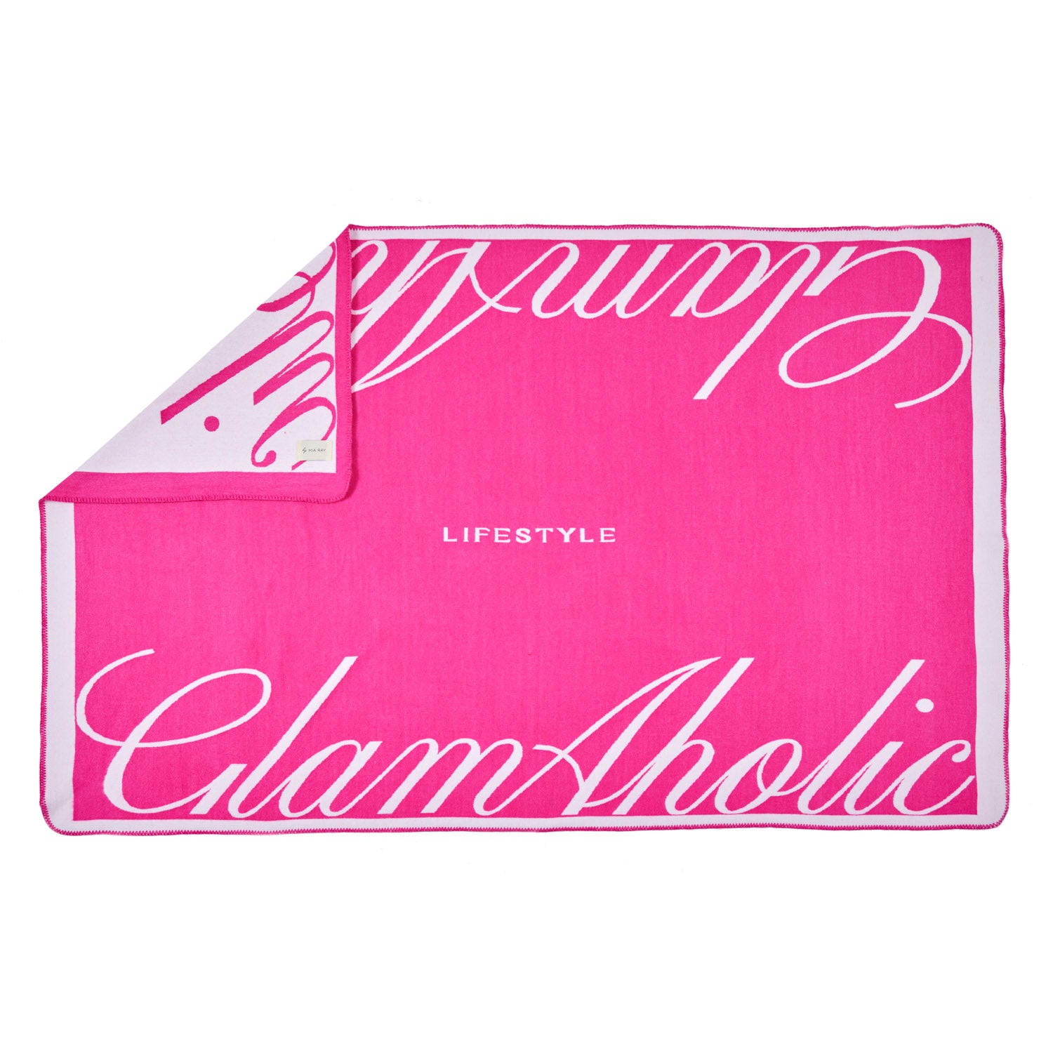 SIGNATURE LOGO LUXE THROW BLANKET - HOT PINK