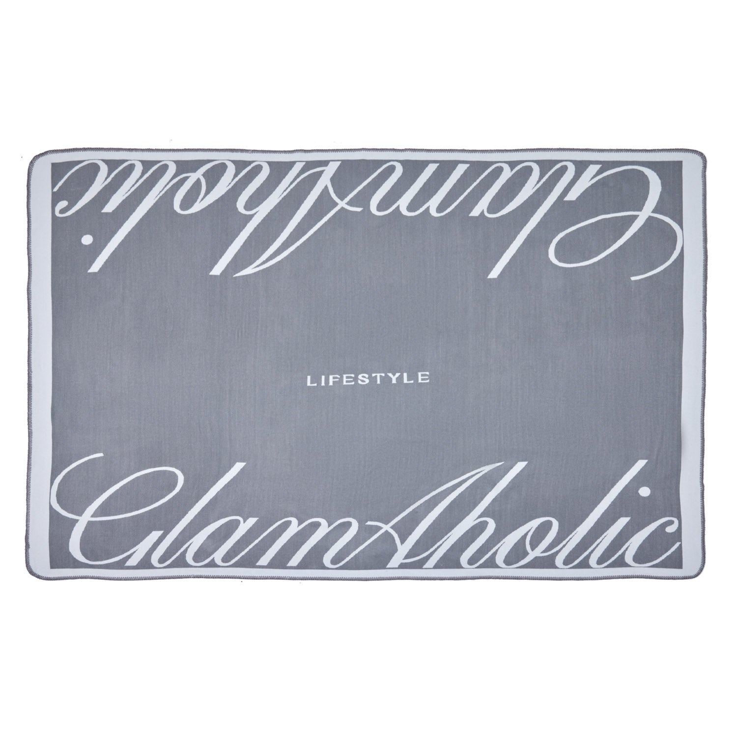 SIGNATURE LOGO LUXE THROW BLANKET - GRAY