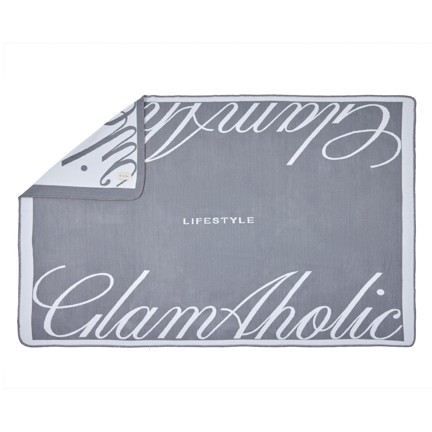 SIGNATURE LOGO LUXE THROW BLANKET - GRAY