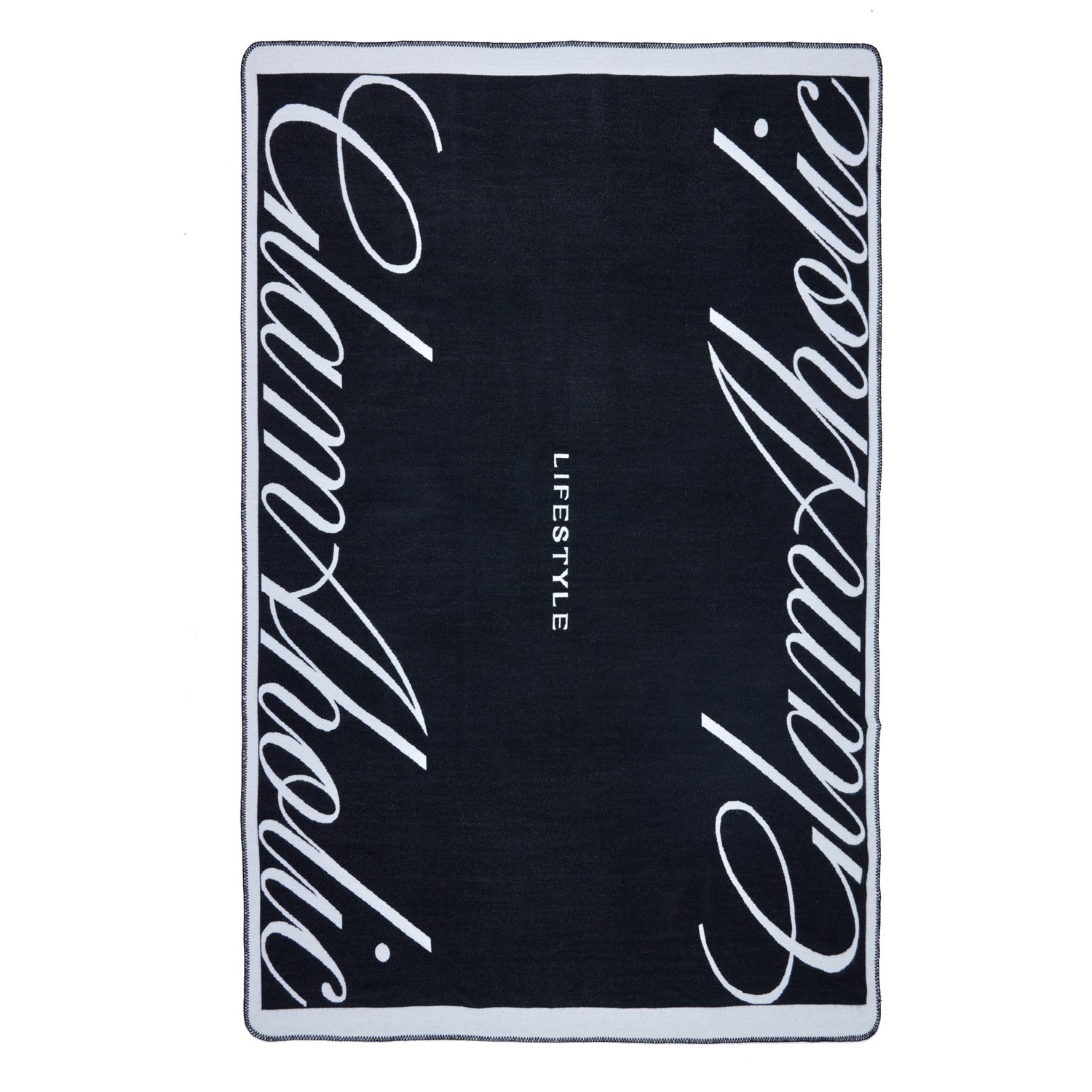 SIGNATURE LOGO LUXE THROW BLANKET - BLACK