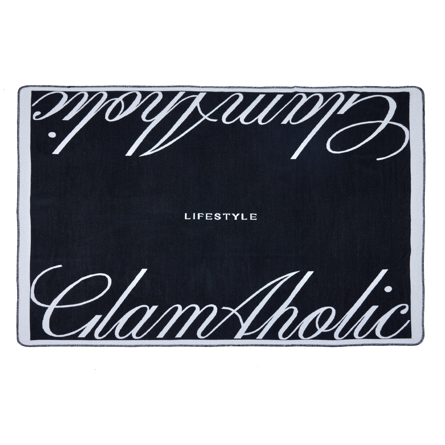 SIGNATURE LOGO LUXE THROW BLANKET - BLACK