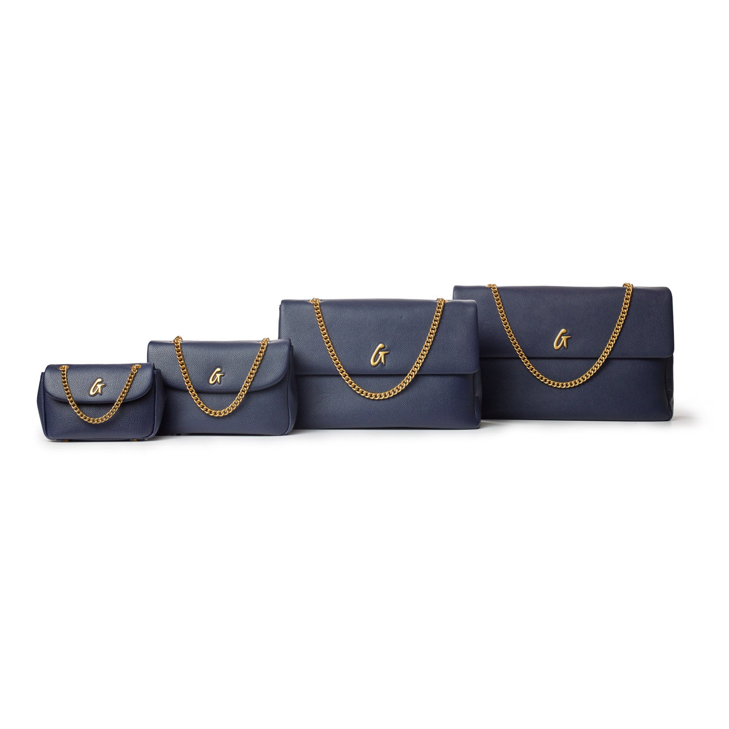 MEDIUM PEBBLE FLAP BAG - NAVY