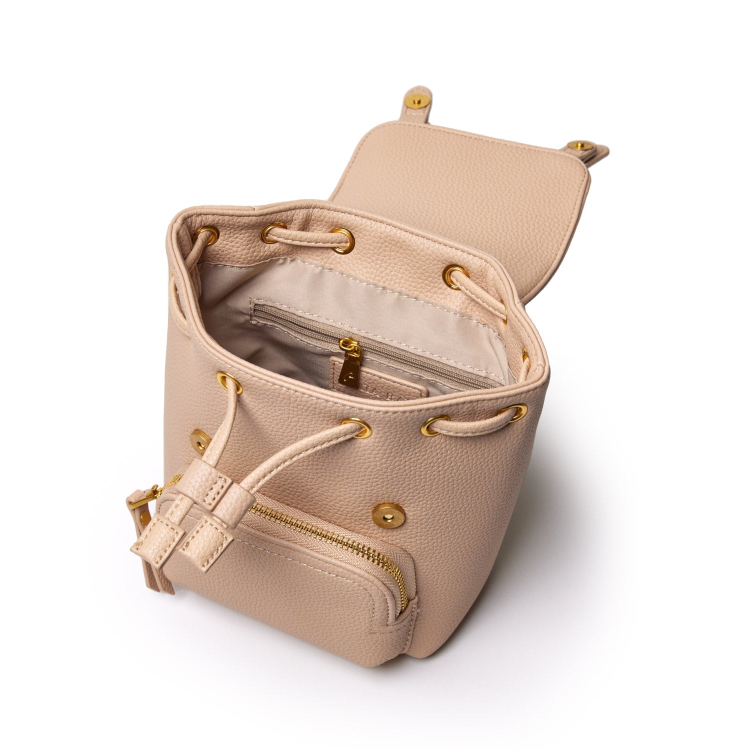 MINI PEBBLE CROSSBODY BACKPACK - NUDE