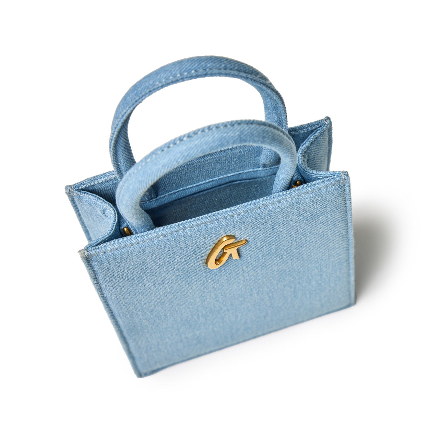 DENIM MINI TOTE-GOLD