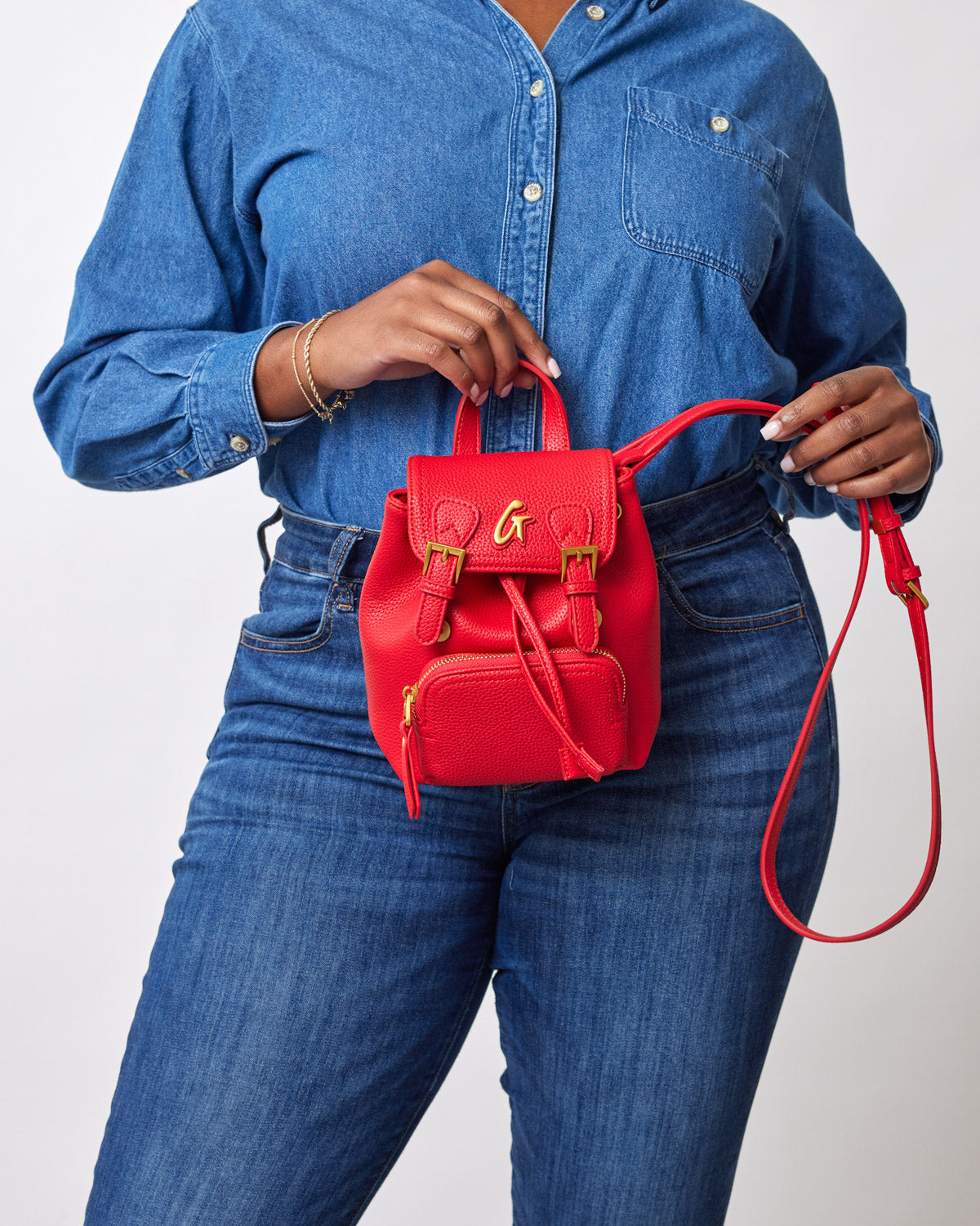 PEBBLE MINI BACKPACK RED