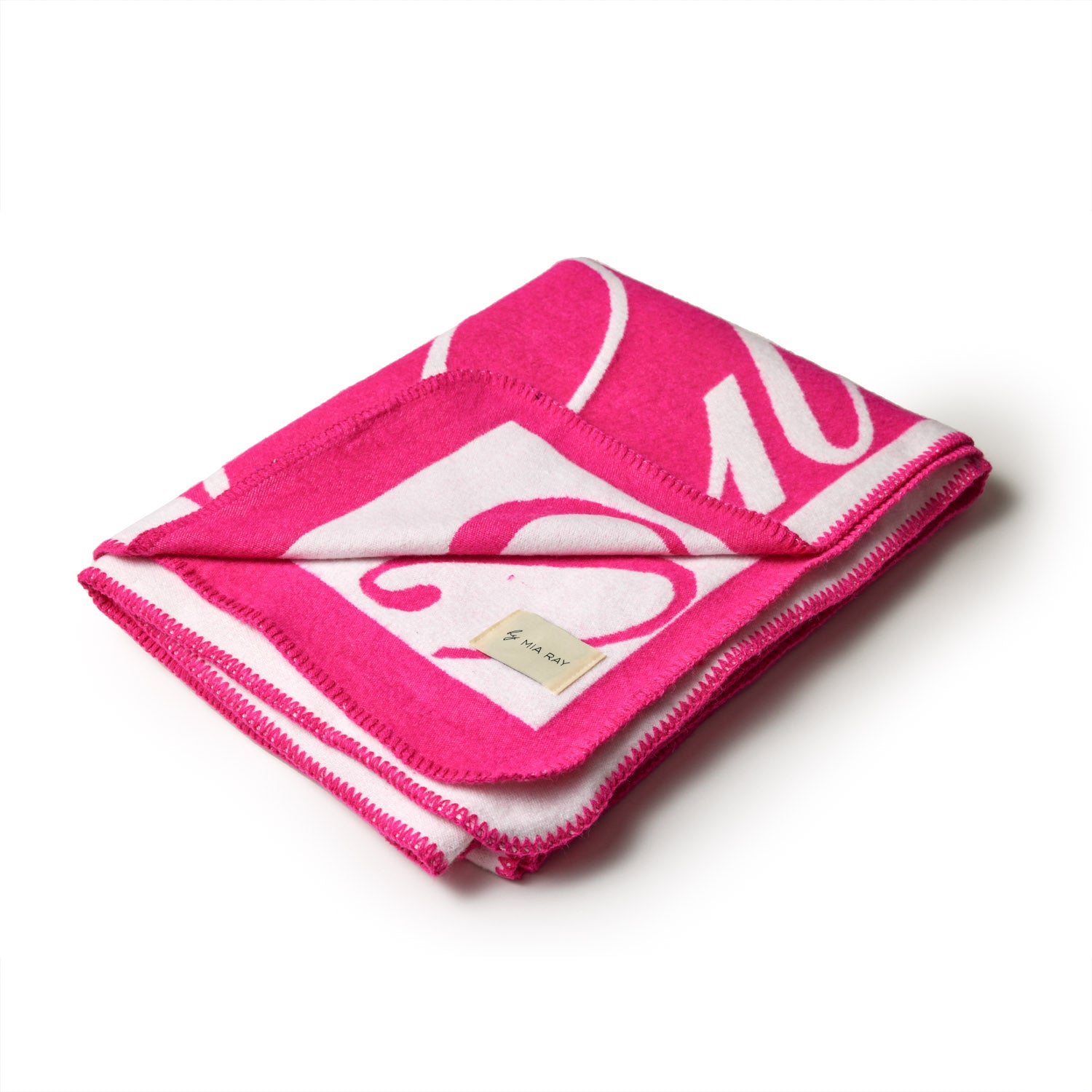 SIGNATURE LOGO LUXE THROW BLANKET - HOT PINK