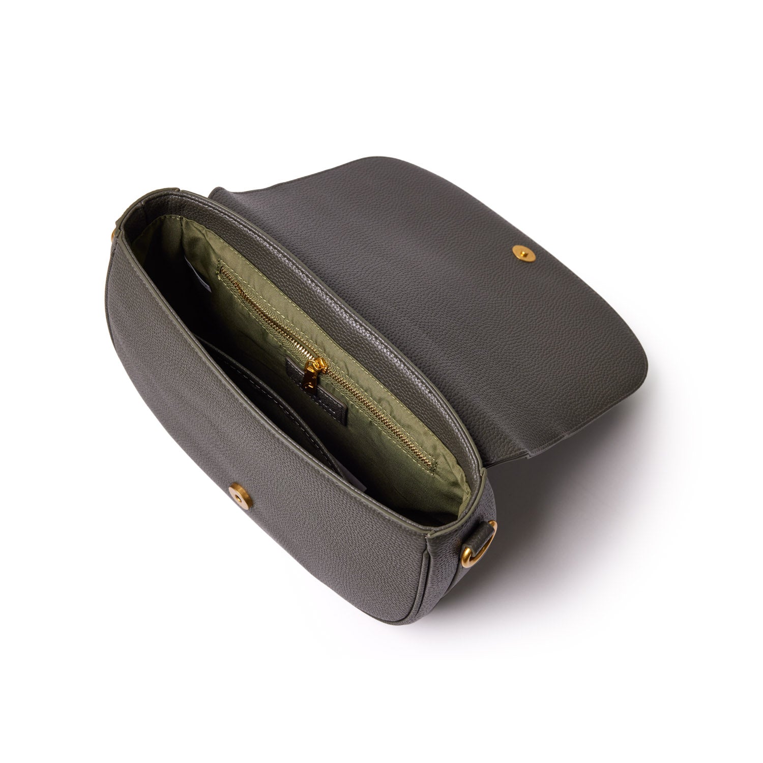 LARGE PEBBLE SHOULDER BAG - OLIVE GREEN