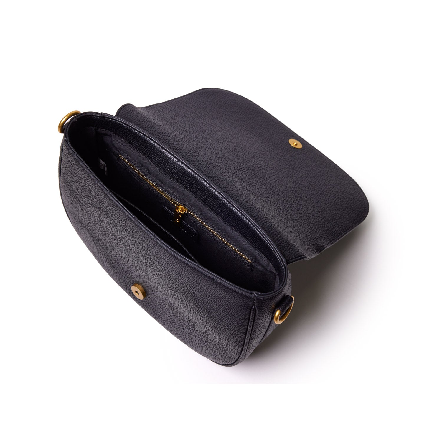 LARGE PEBBLE SHOULDER BAG - BLACK