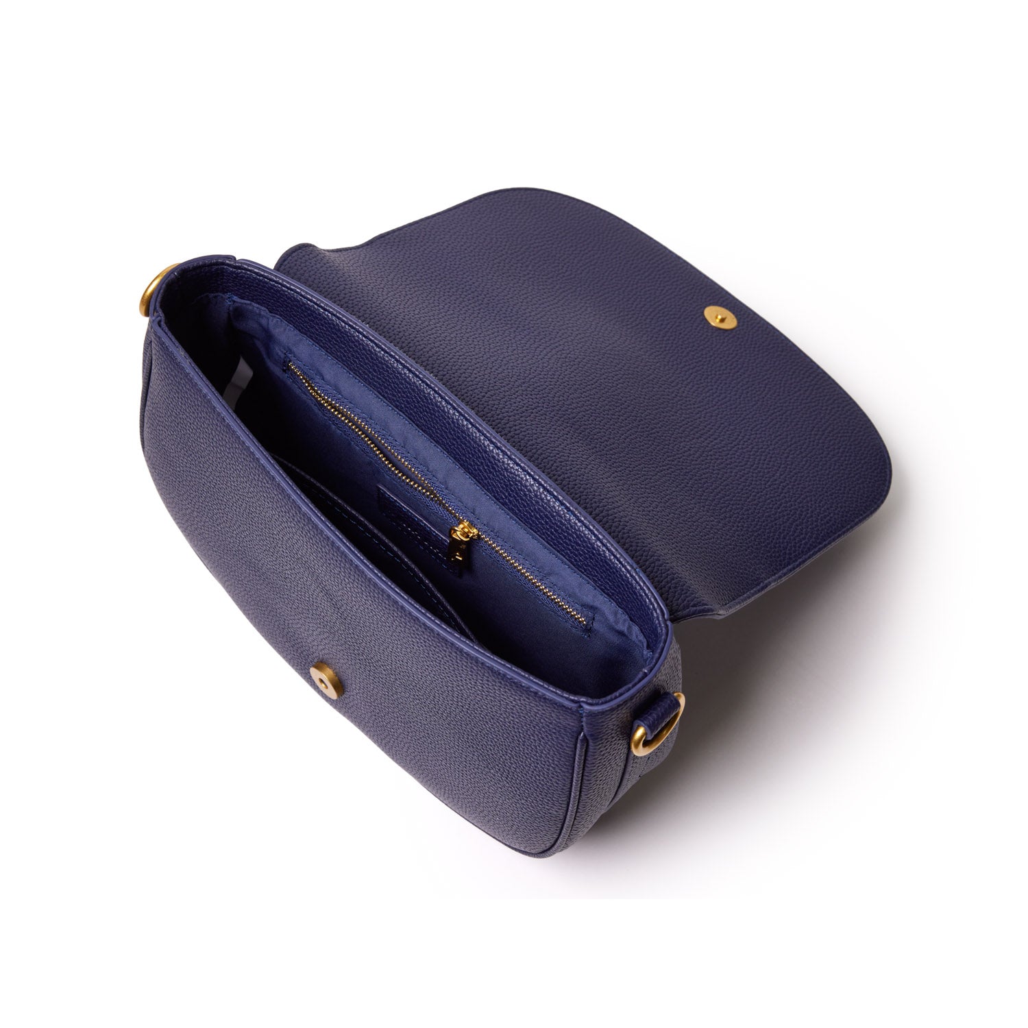 MEDIUM PEBBLE SHOULDER BAG - NAVY