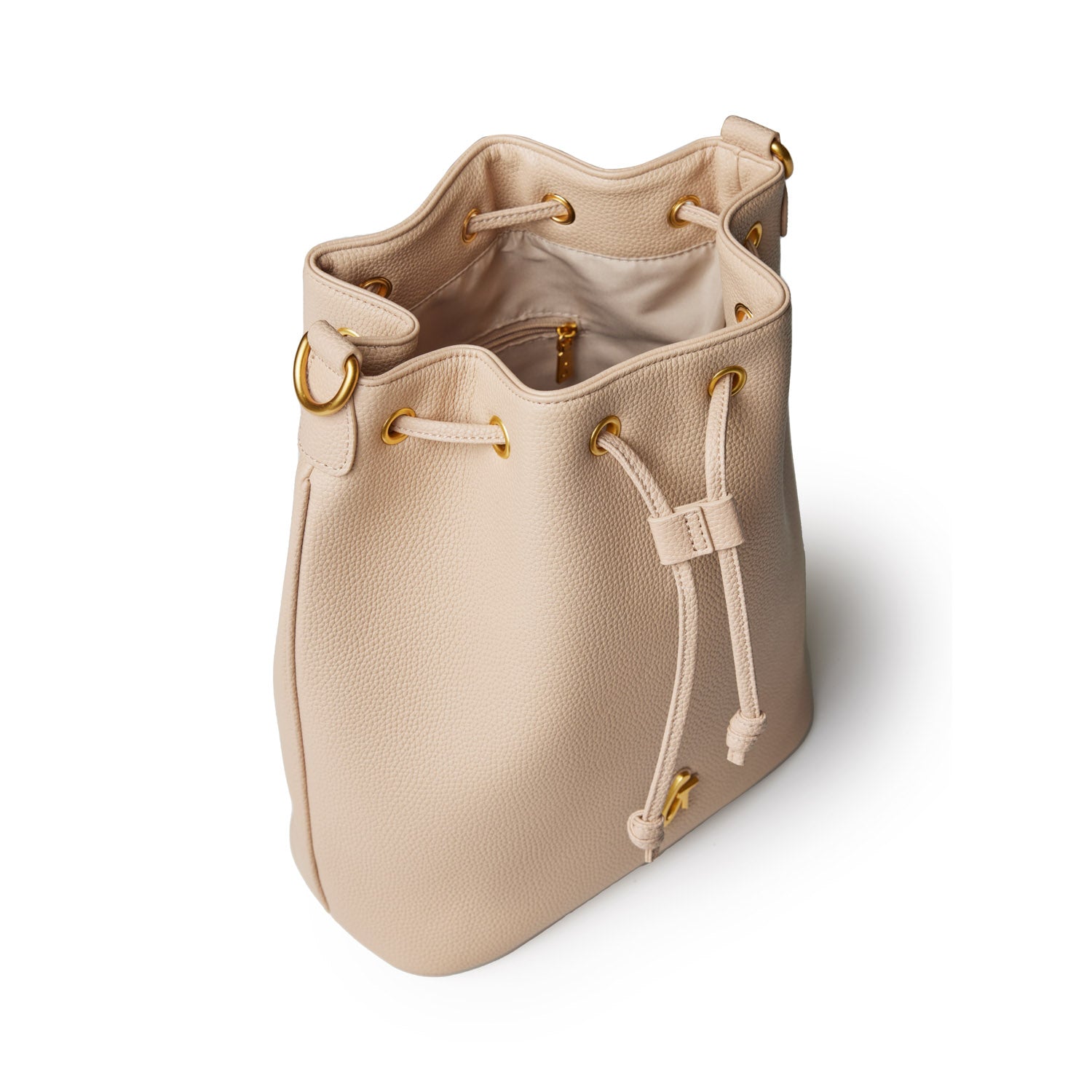 LARGE PEBBLE BUCKET BAG - NUDE