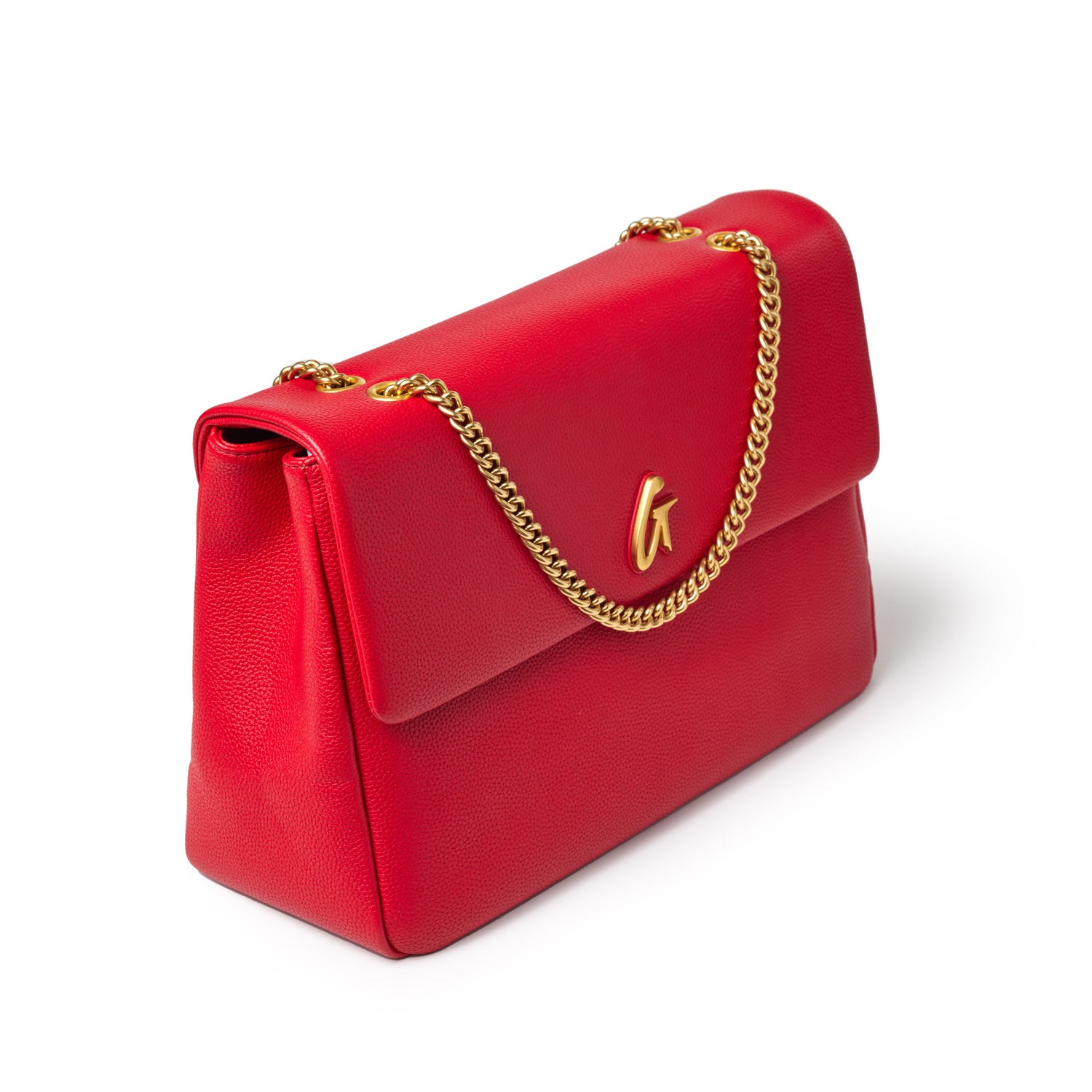 LARGE PEBBLE FLAP BAG - RED