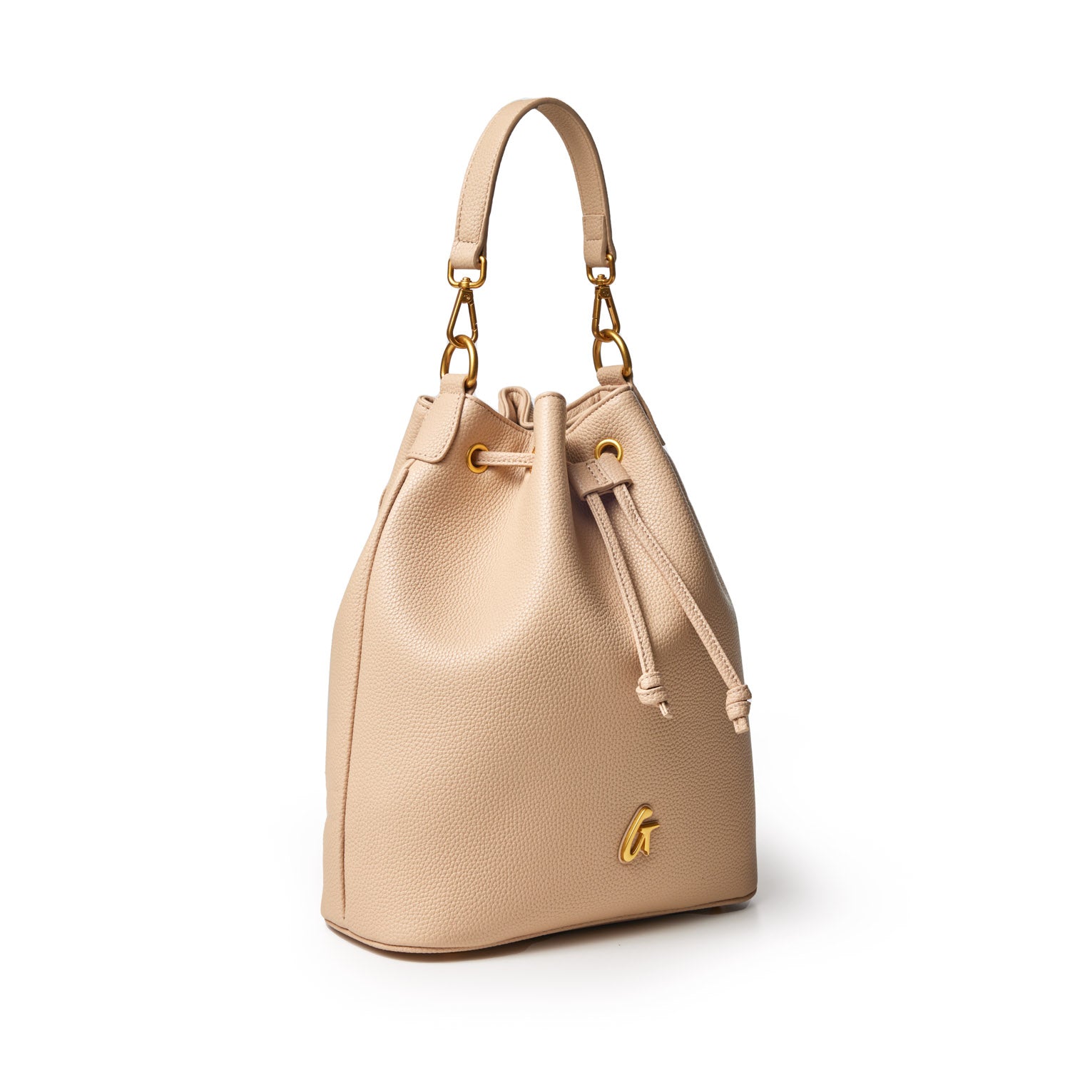 LARGE PEBBLE BUCKET BAG - NUDE