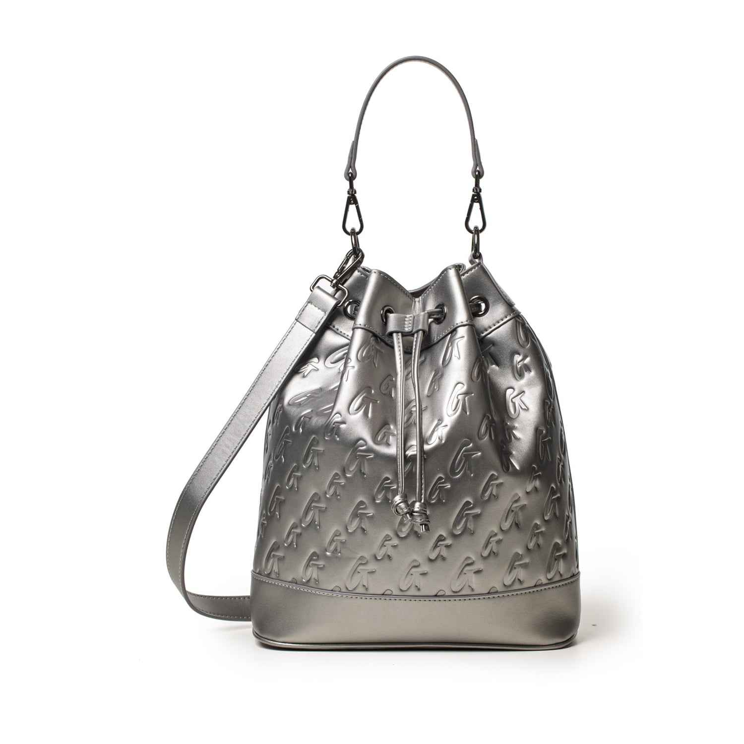 LARGE MONOGRAM BUCKET BAG - PLATINUM