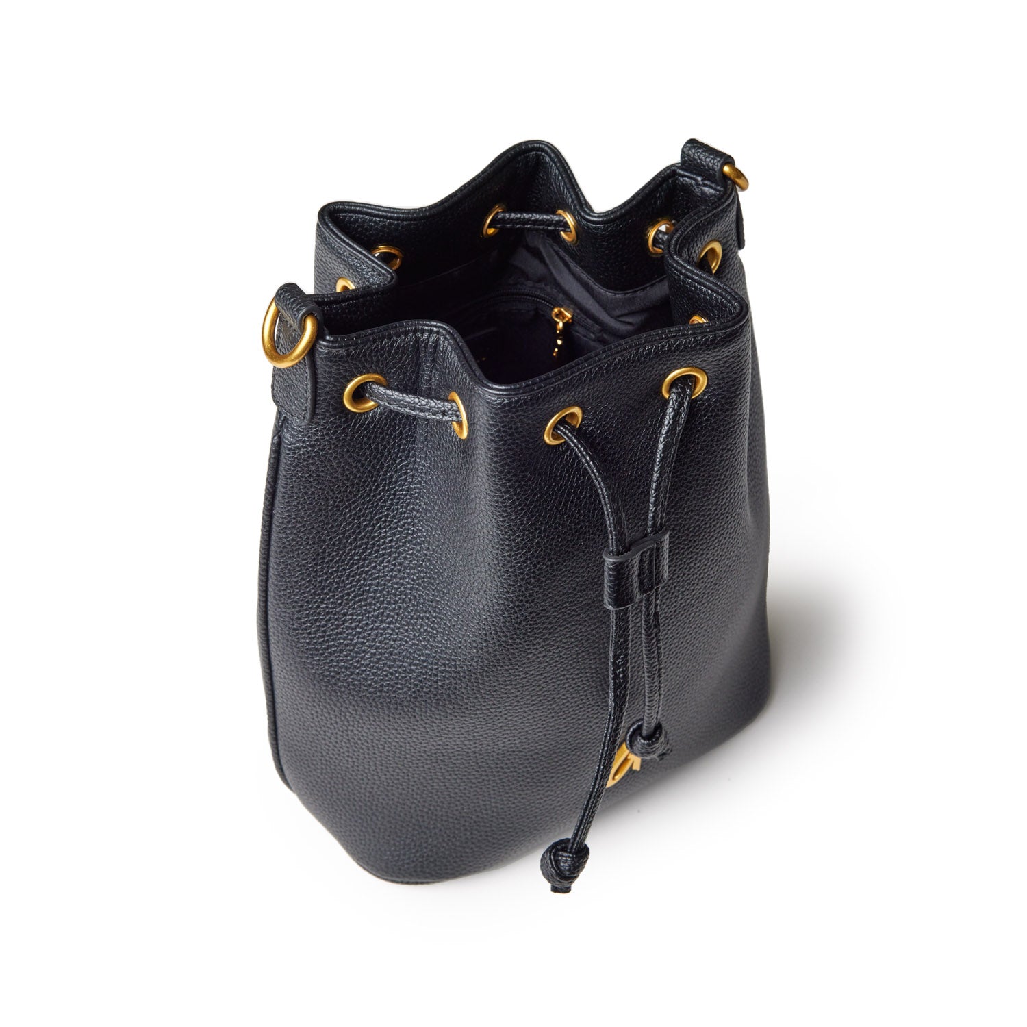 MEDIUM PEBBLE BUCKET BAG - BLACK