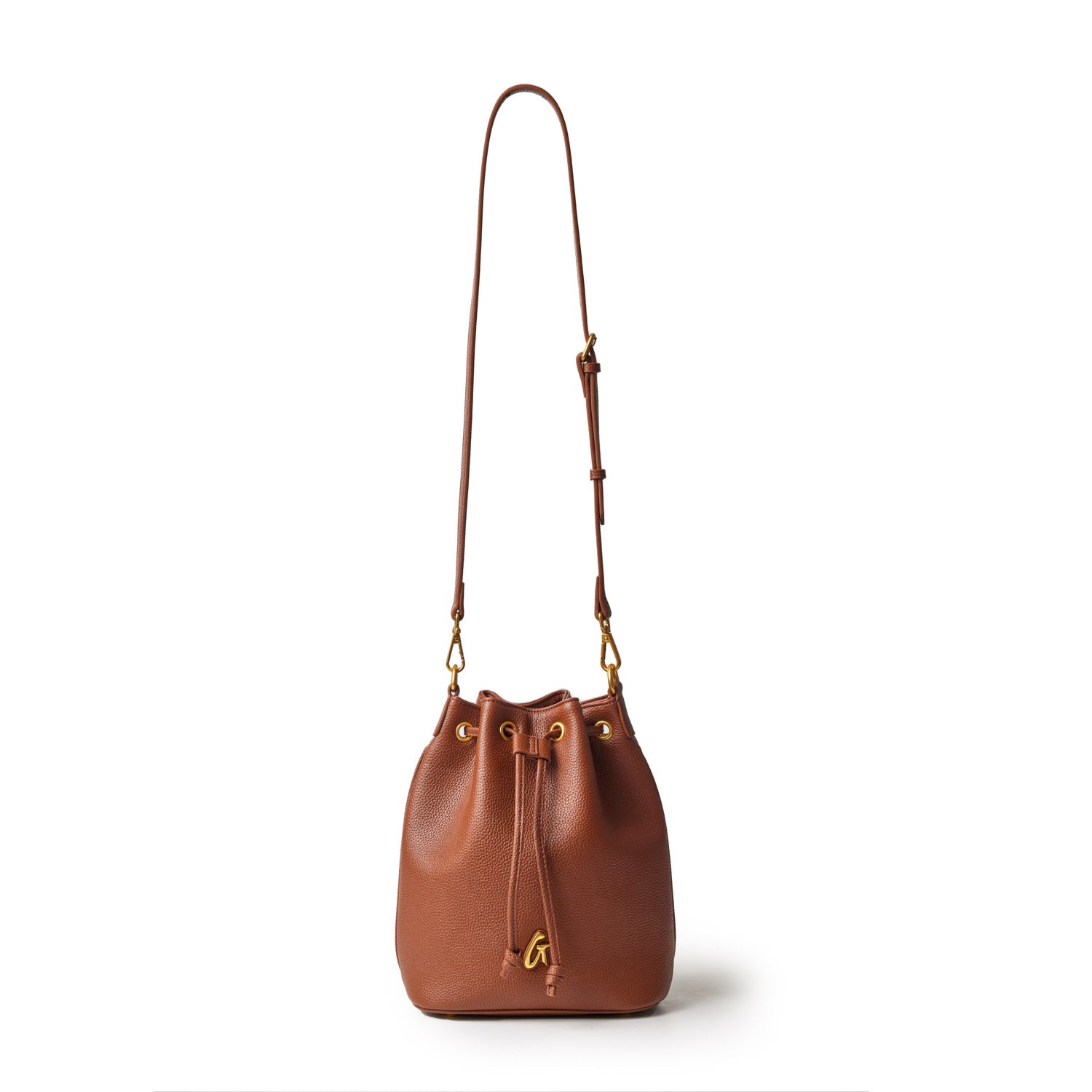 MEDIUM PEBBLE BUCKET BAG - BROWN