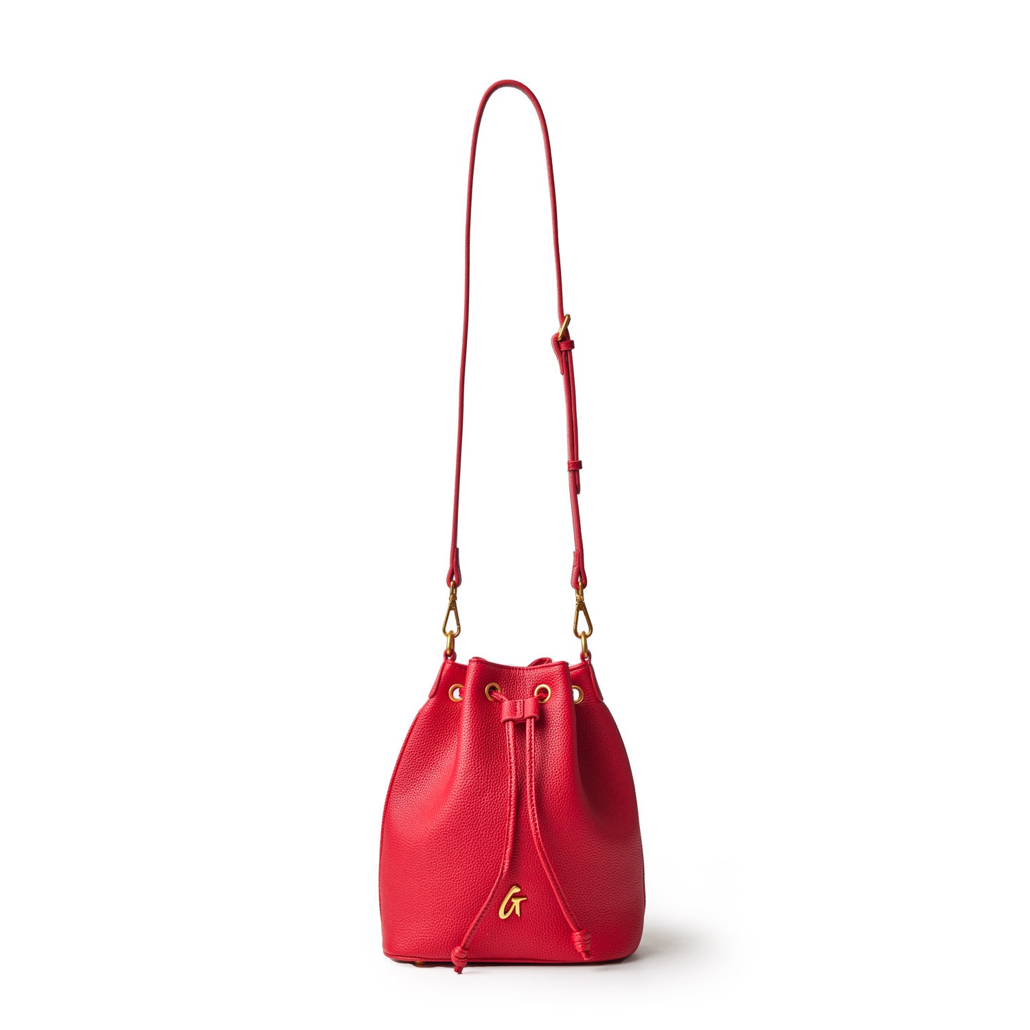 MEDIUM PEBBLE BUCKET BAG - RED