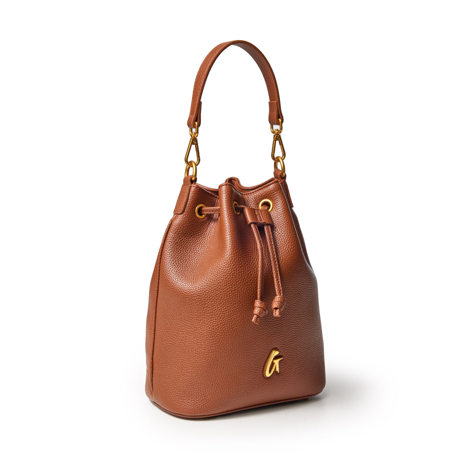 MEDIUM PEBBLE BUCKET BAG - BROWN