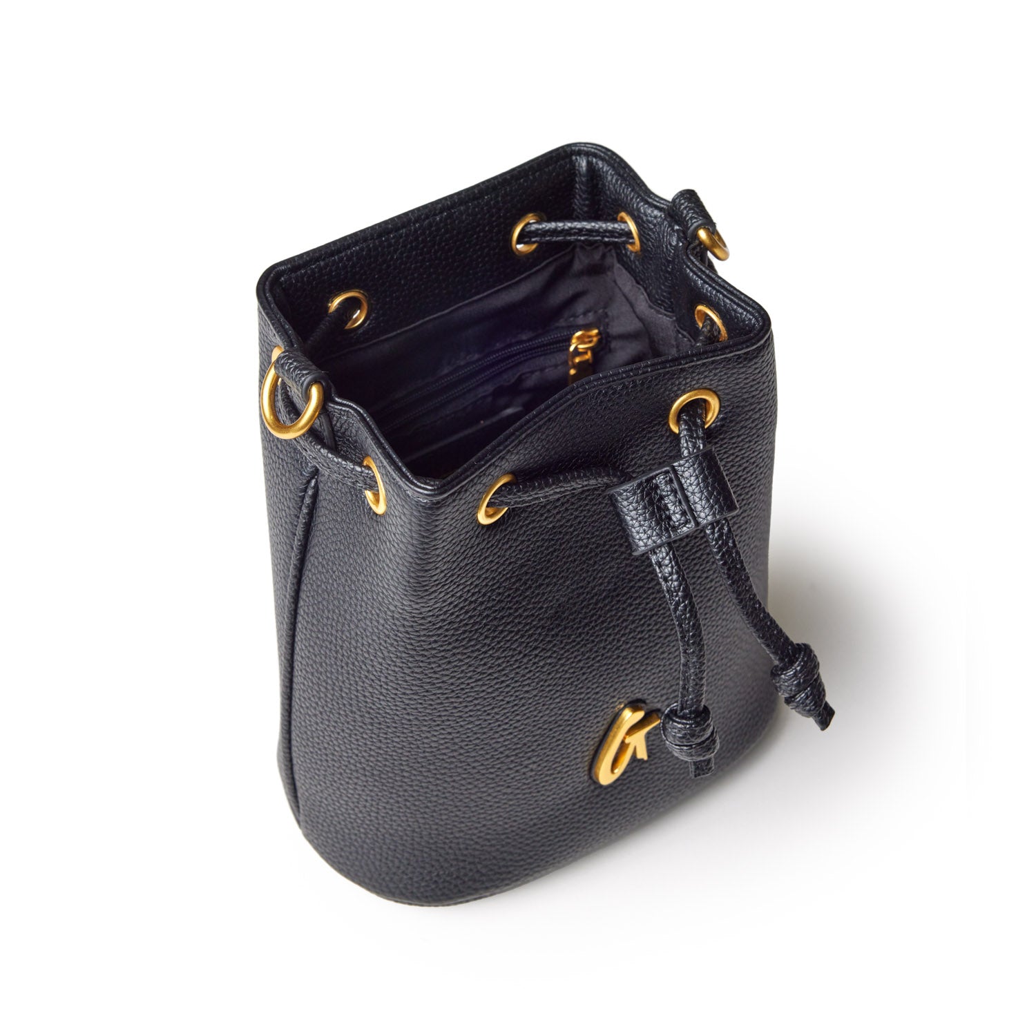 MINI PEBBLE BUCKET BAG - BLACK