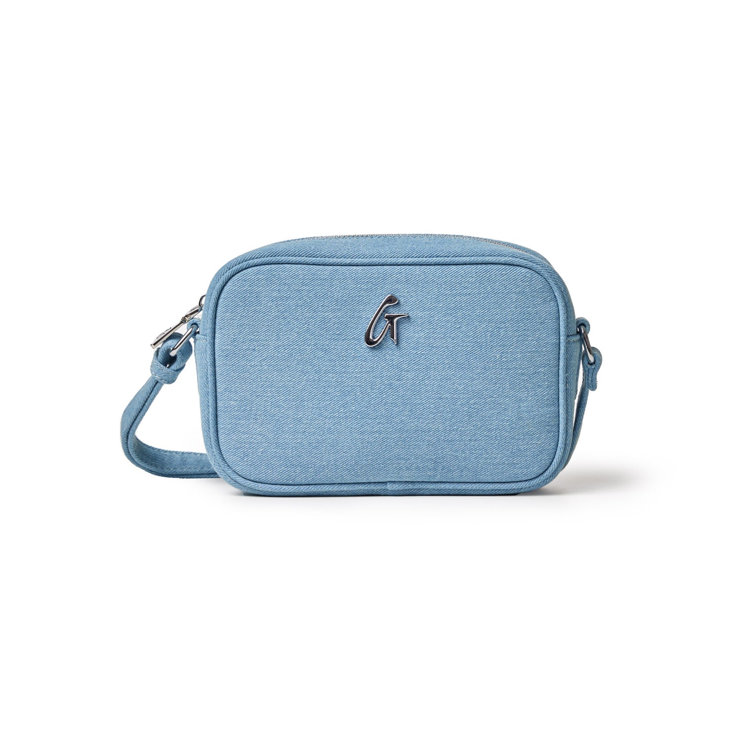 DENIM MINI CAMERA BAG-SILVER