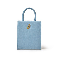 DENIM MINI TOTE-GOLD