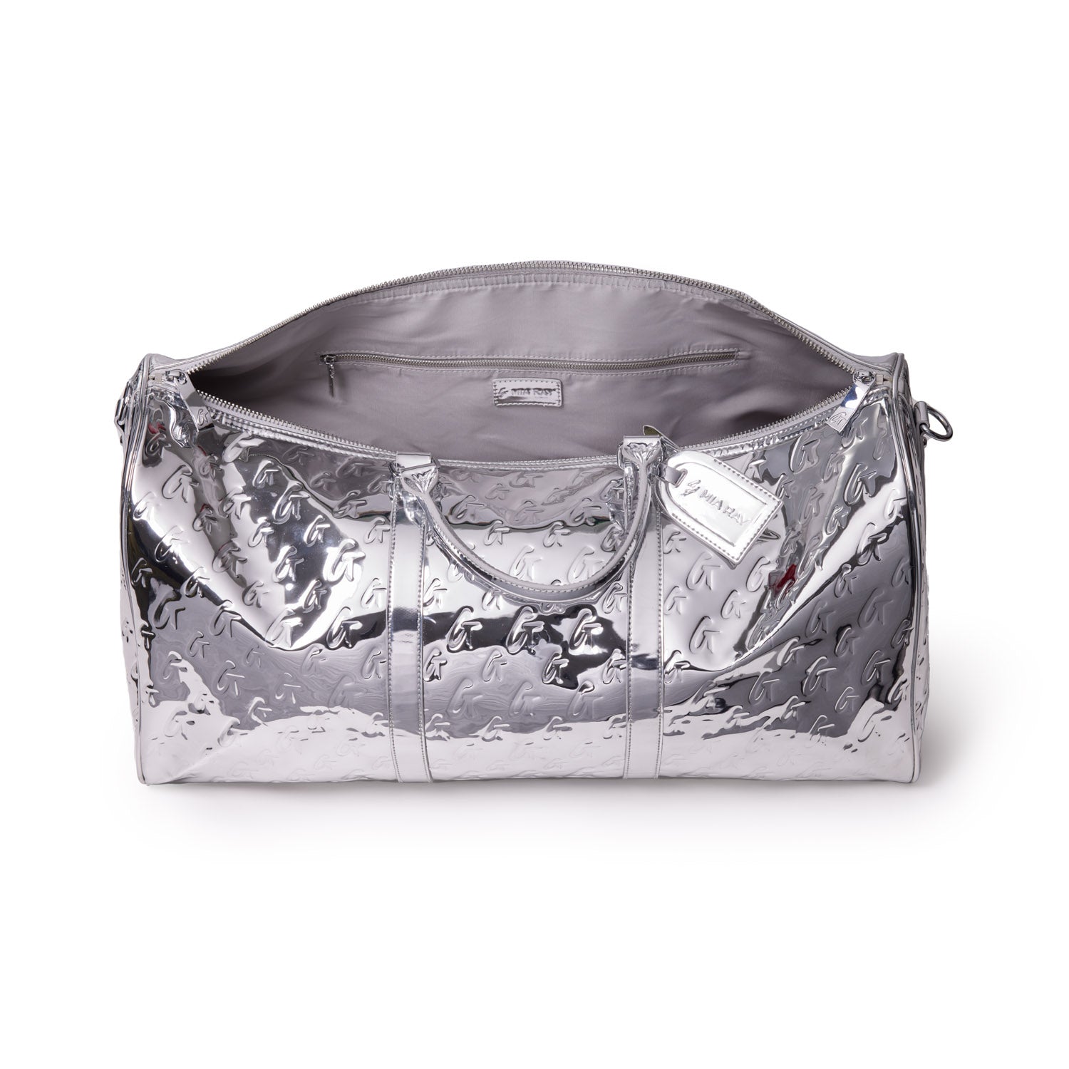 METALLIC MONOGRAM DUFFLE BAG - METALLIC SILVER