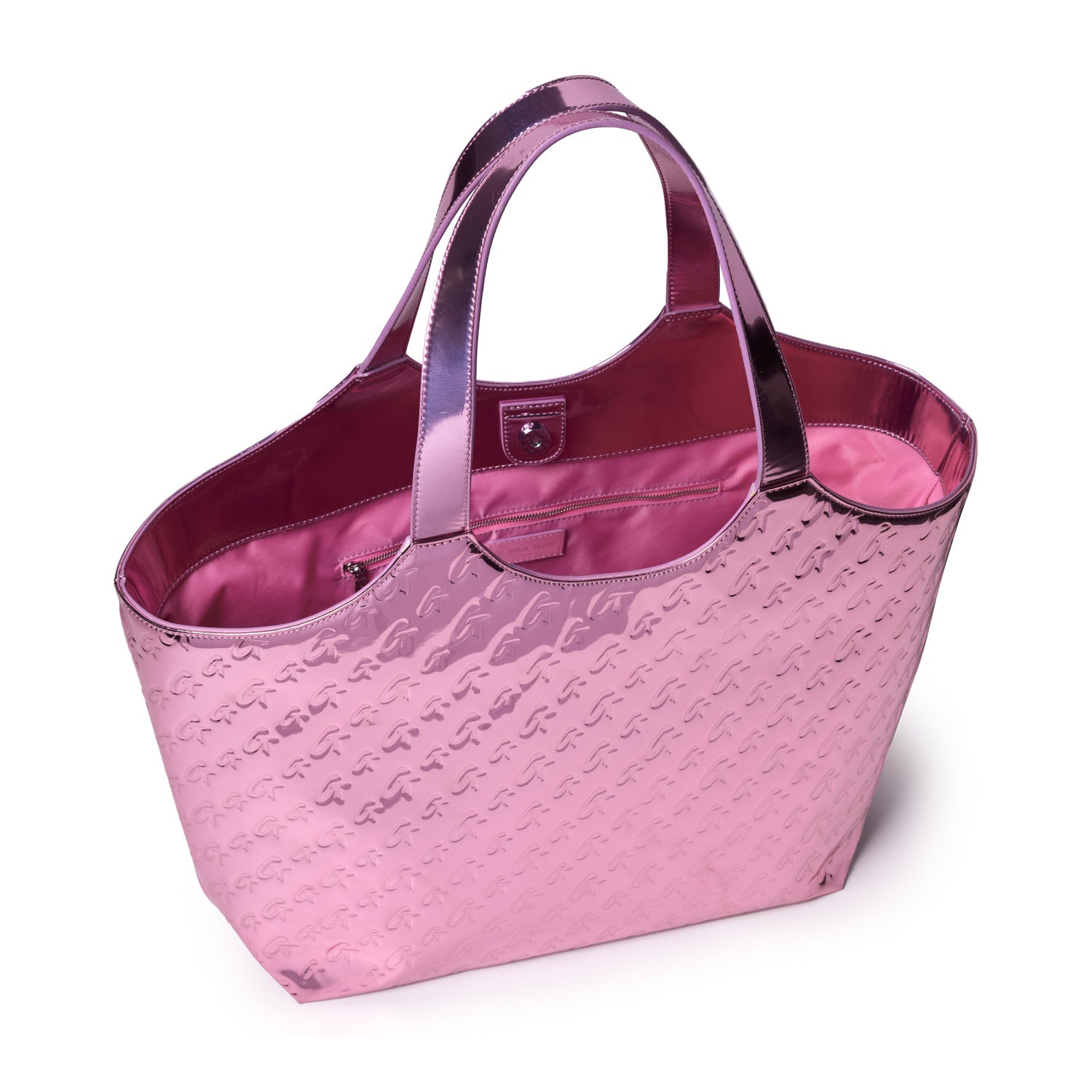 METALLIC MONOGRAM MAXI TOTE - METALLIC PINK