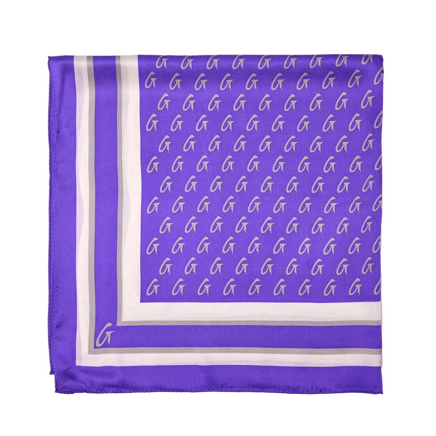 LARGE MONOGRAM SILK SCARF - PURPLE