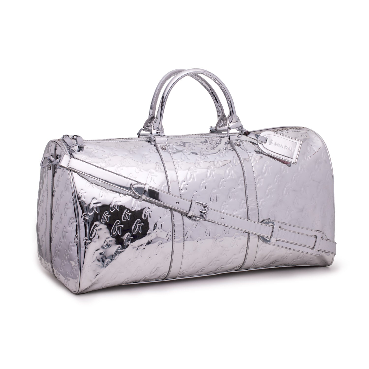 METALLIC MONOGRAM DUFFLE BAG - METALLIC SILVER