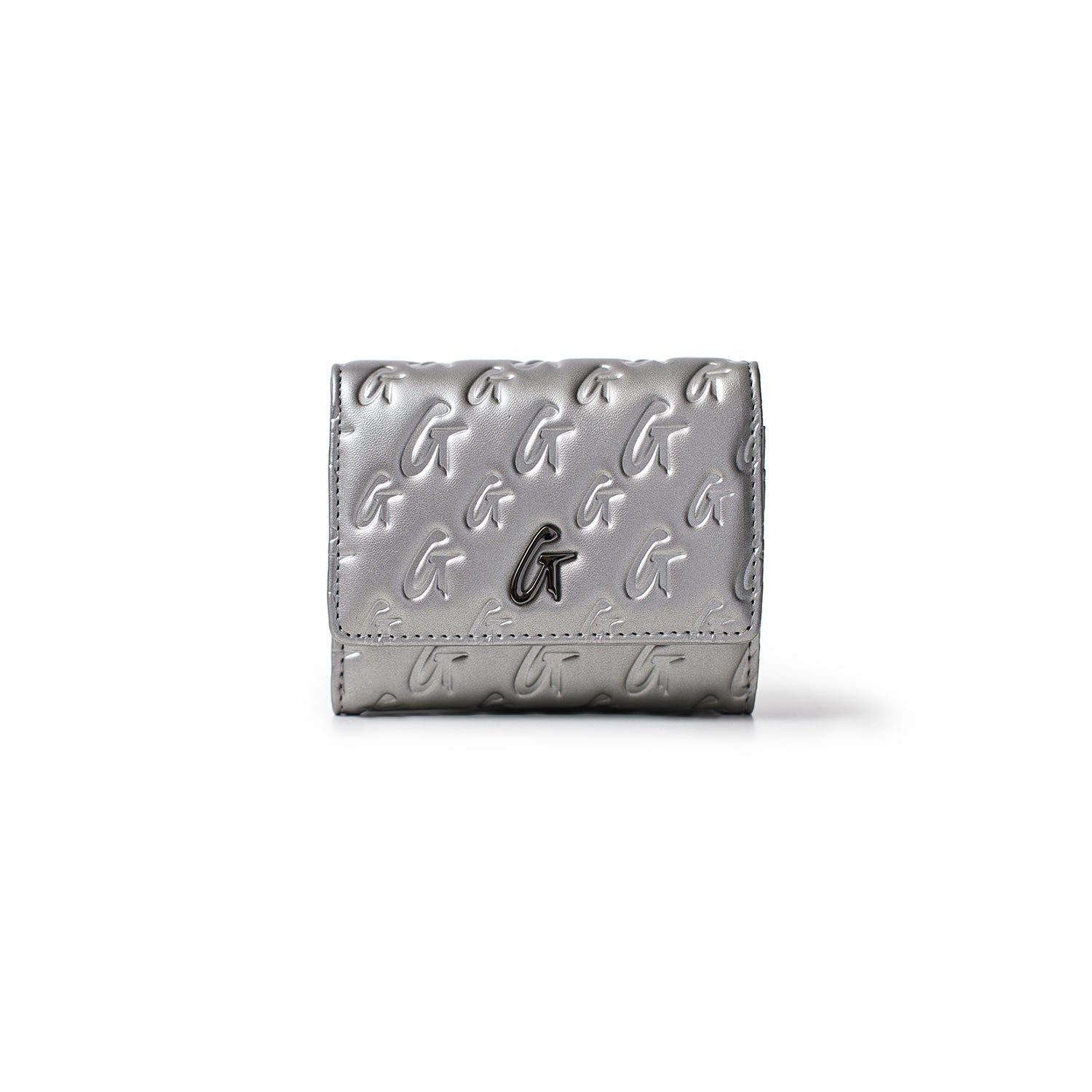 MONOGRAM GUNMETAL COMPACT WOC - PLATINUM