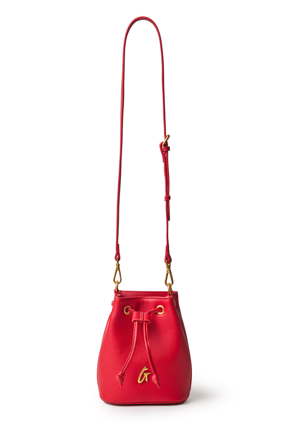 MINI PEBBLE BUCKET BAG - RED