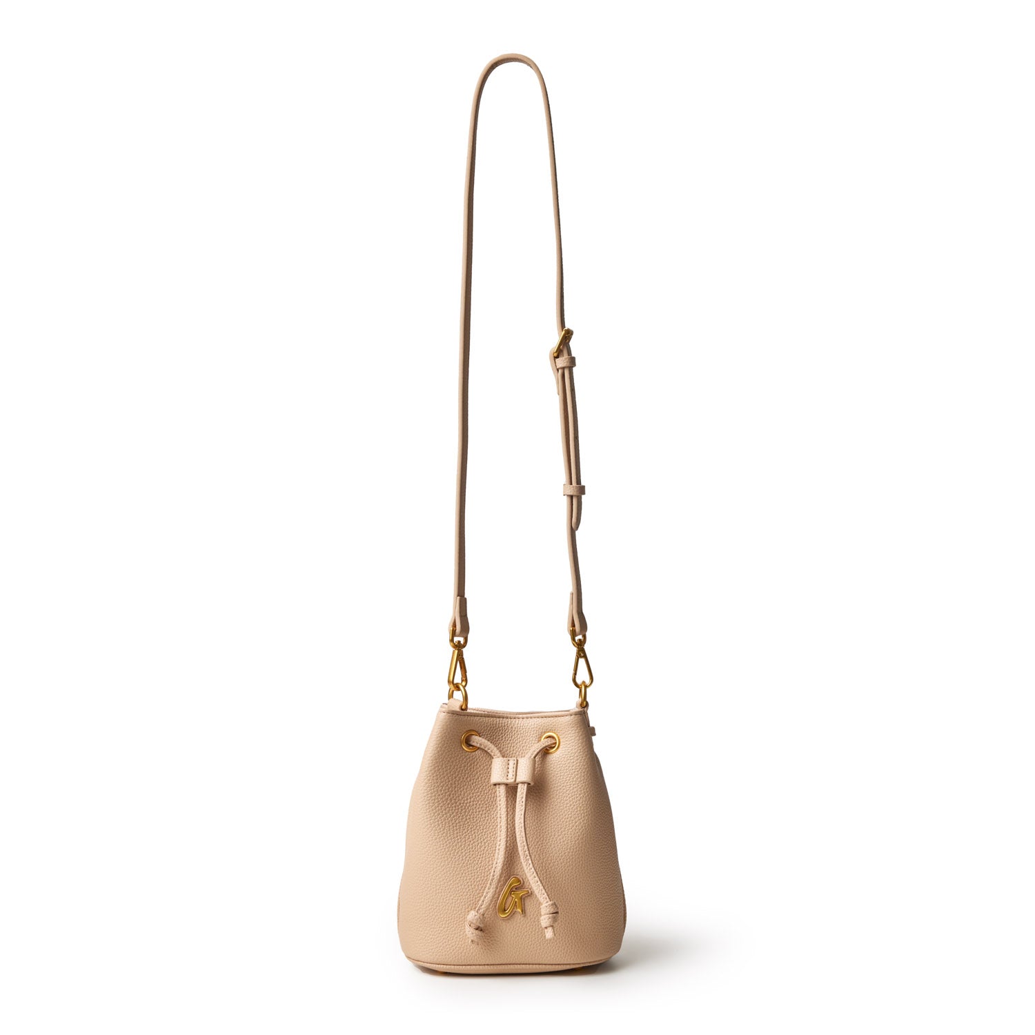 MINI PEBBLE BUCKET BAG - NUDE