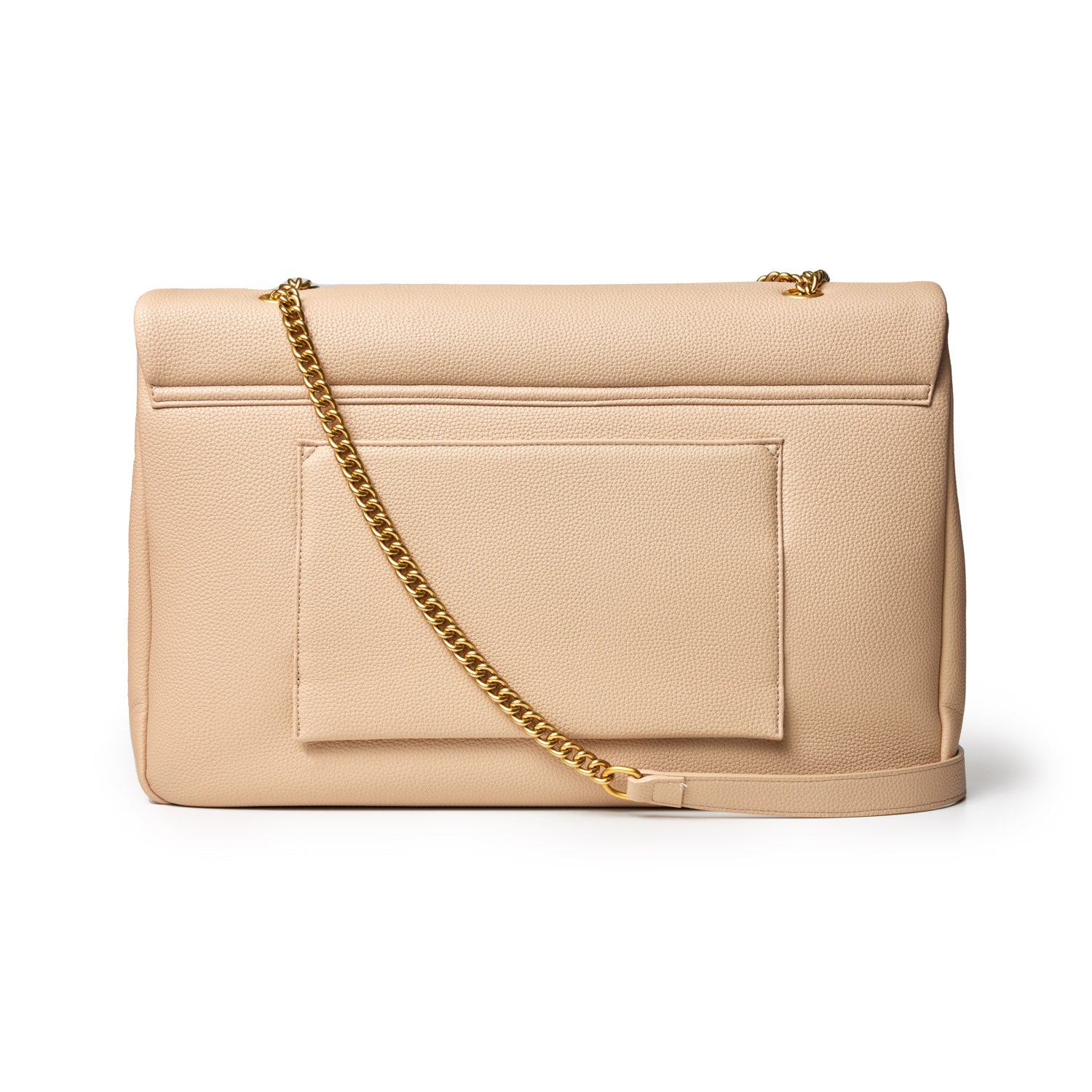 XL PEBBLE FLAP BAG - NUDE