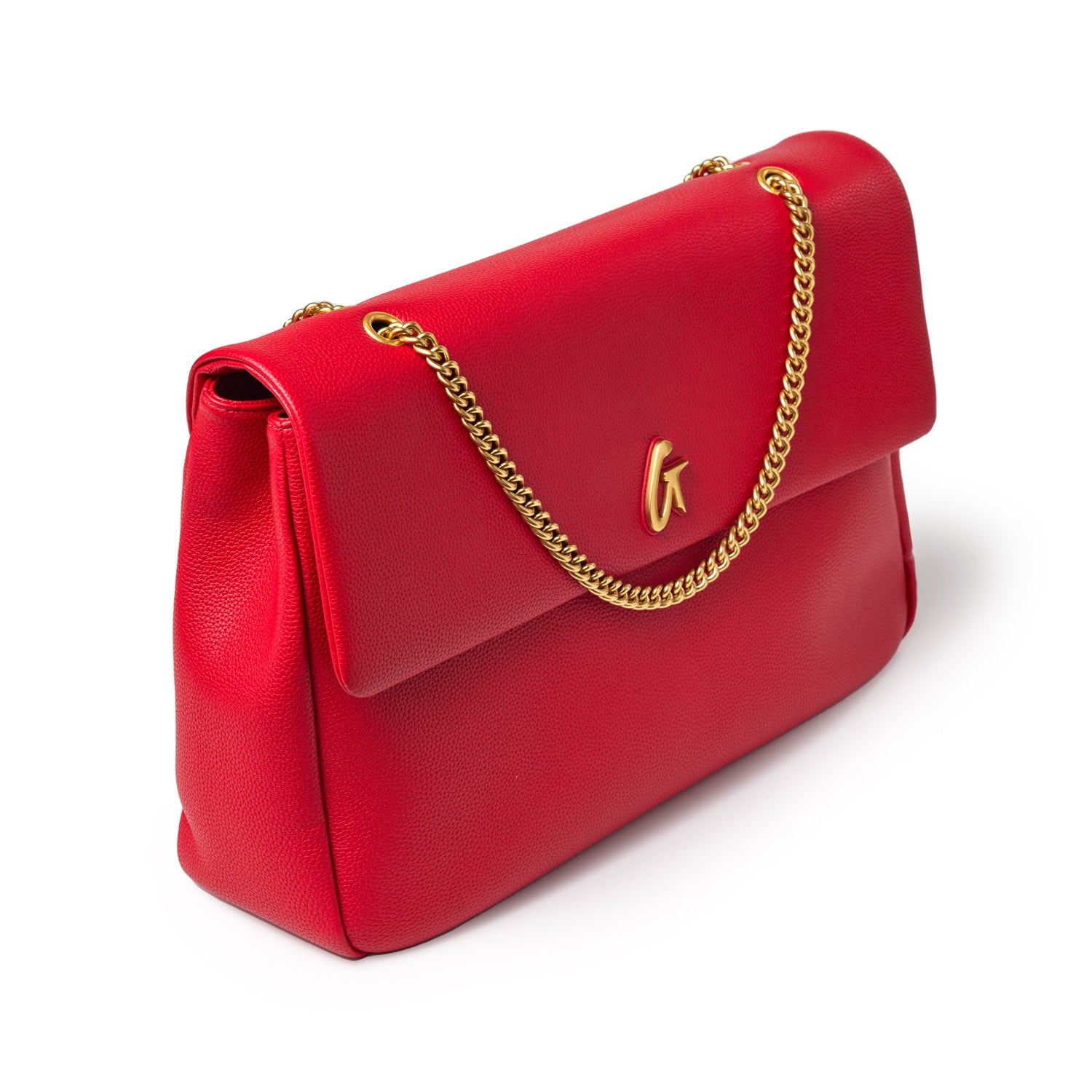 XL PEBBLE FLAP BAG - RED